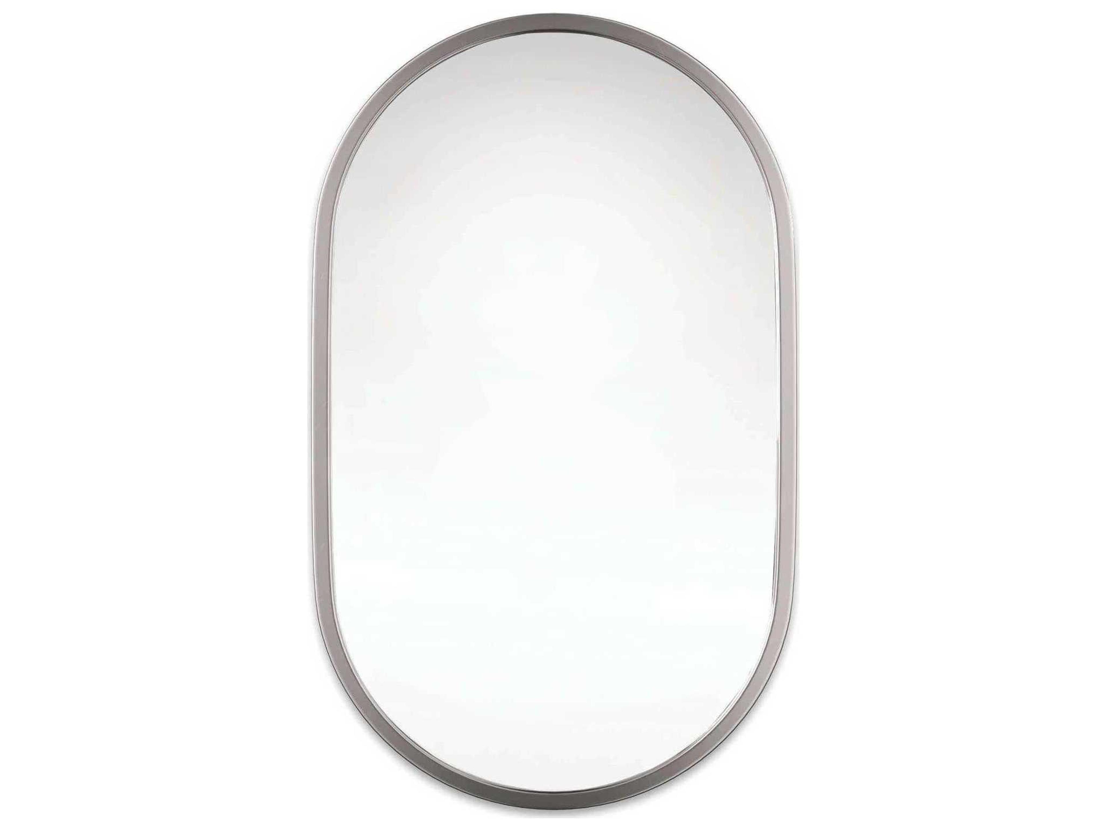 Regina Andrew Canal Polished Nickel Oval Wall Mirror