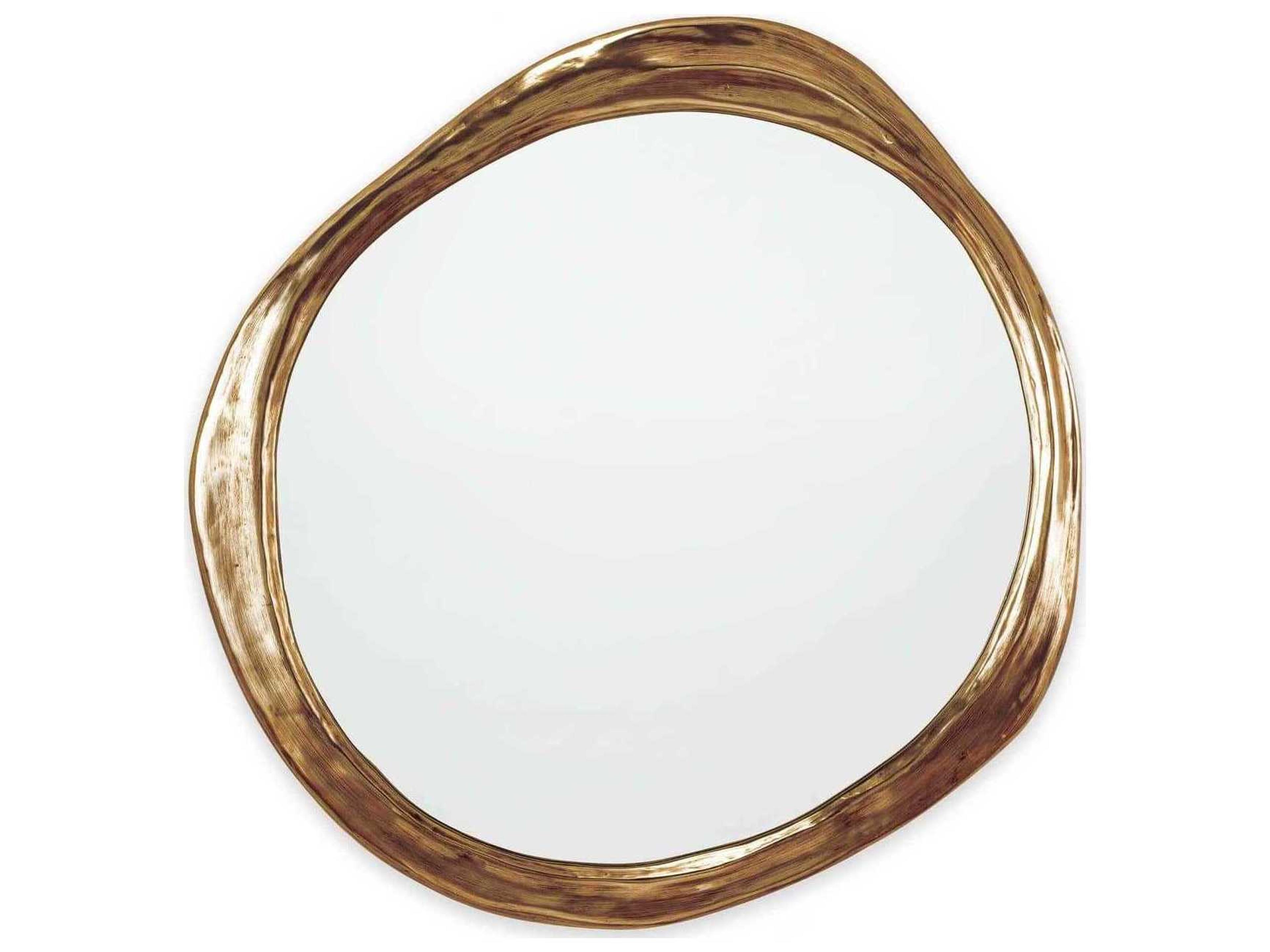 Ibiza Antique Gold Round Wall Mirror