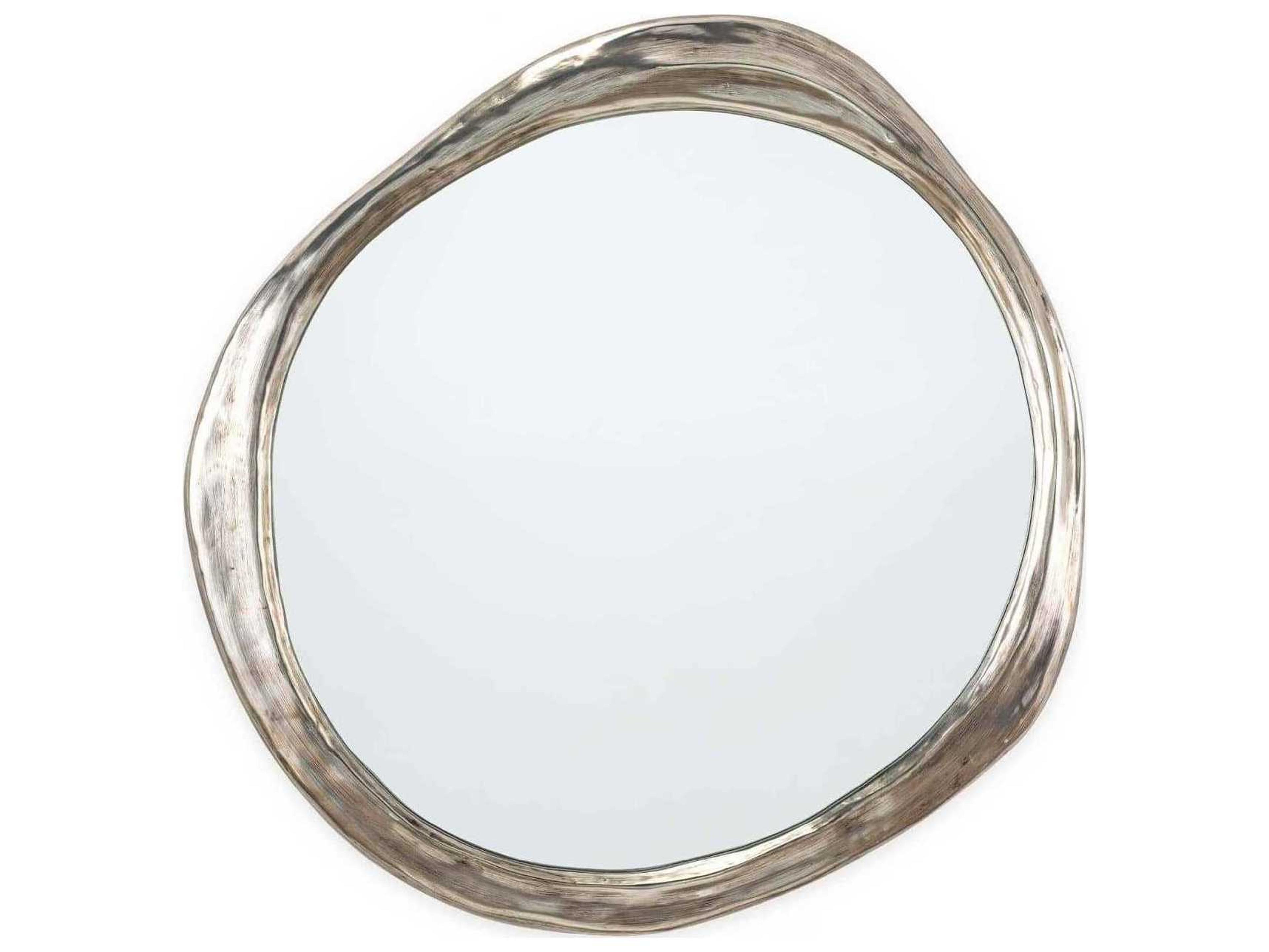 Regina Andrew Ibiza Antique Silver Round Wall Mirror
