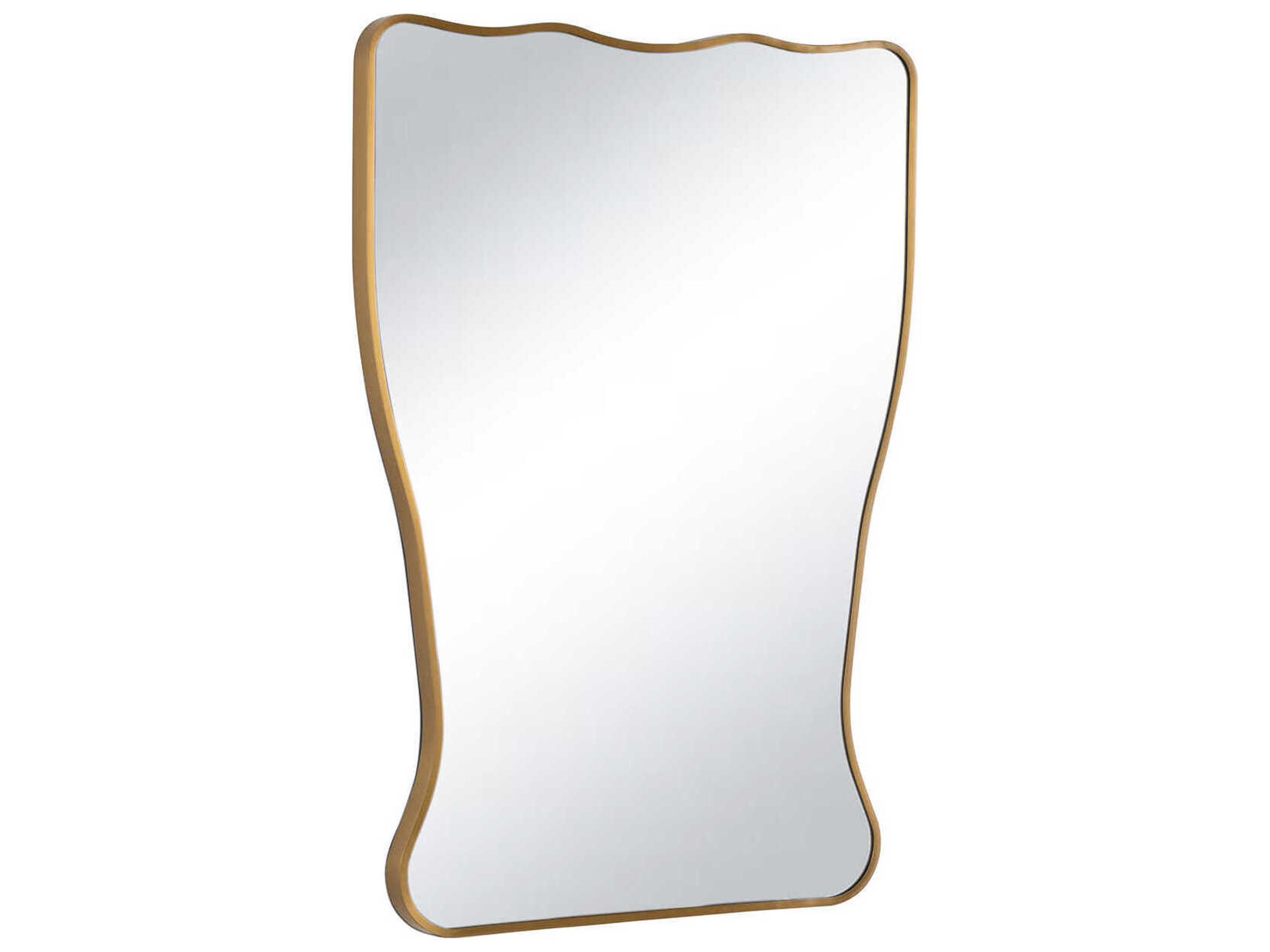 Regina Andrew Piero Natural Brass Rectangular Wall Mirror