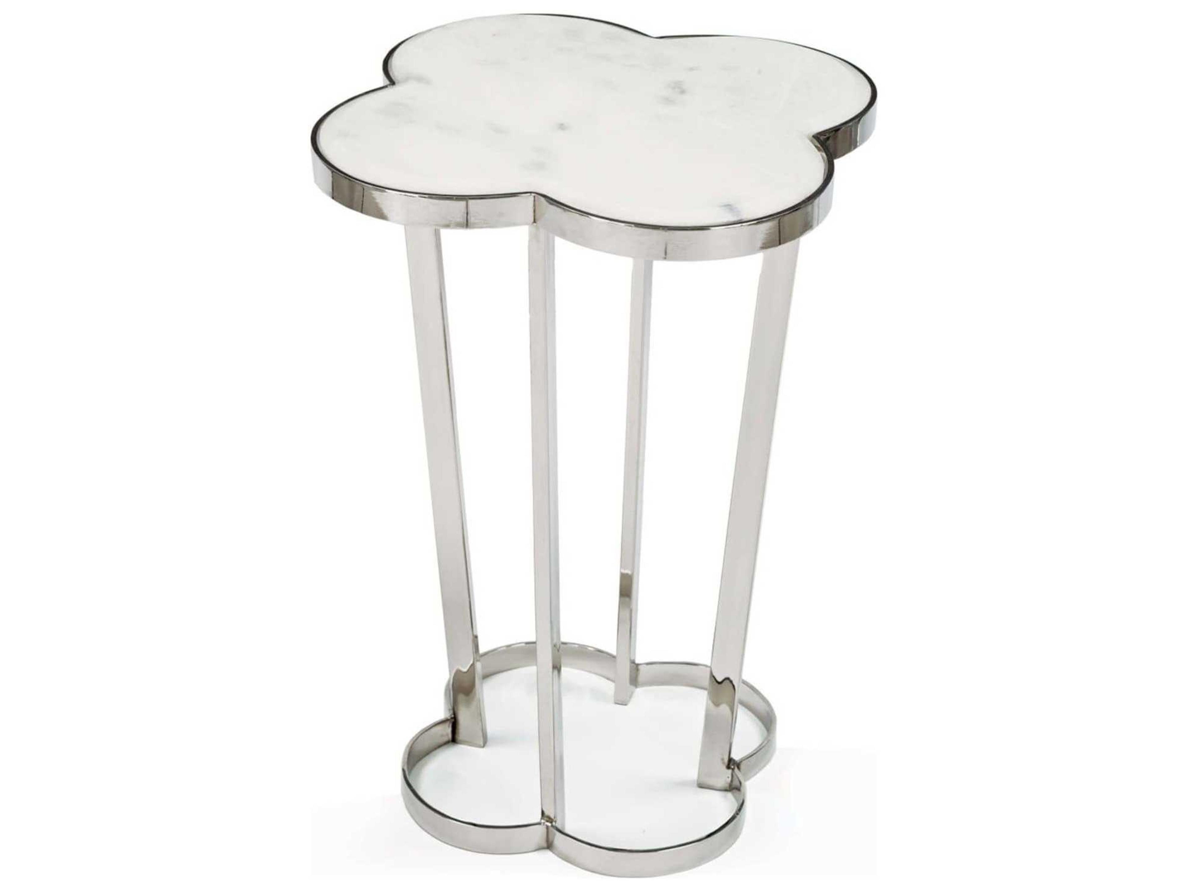 Regina Andrew Clover Marble With Polished Nickel End Table