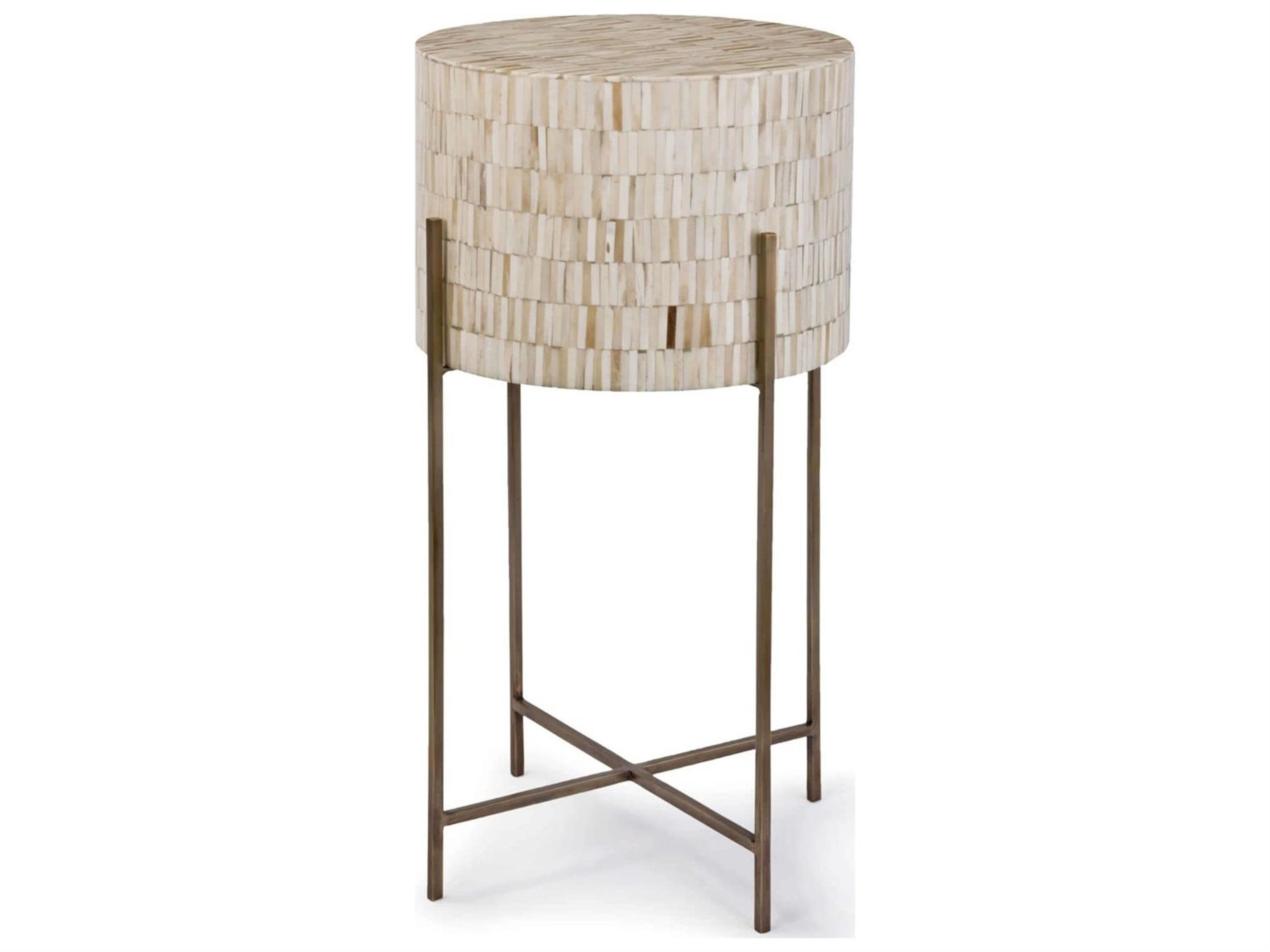 Regina Andrew Bone Round Brass End Table