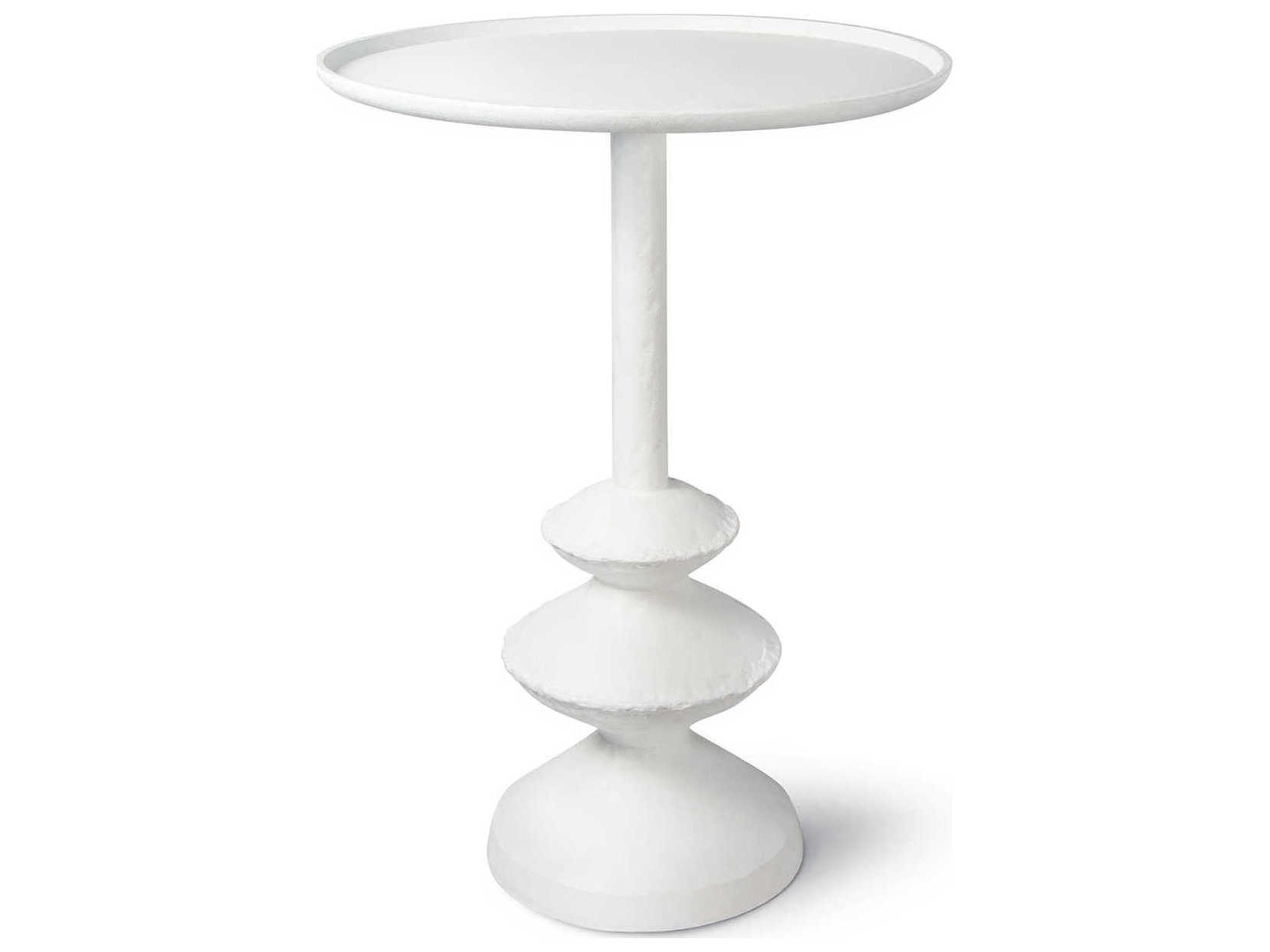 Regina Andrew Hope Round Metal White End Table