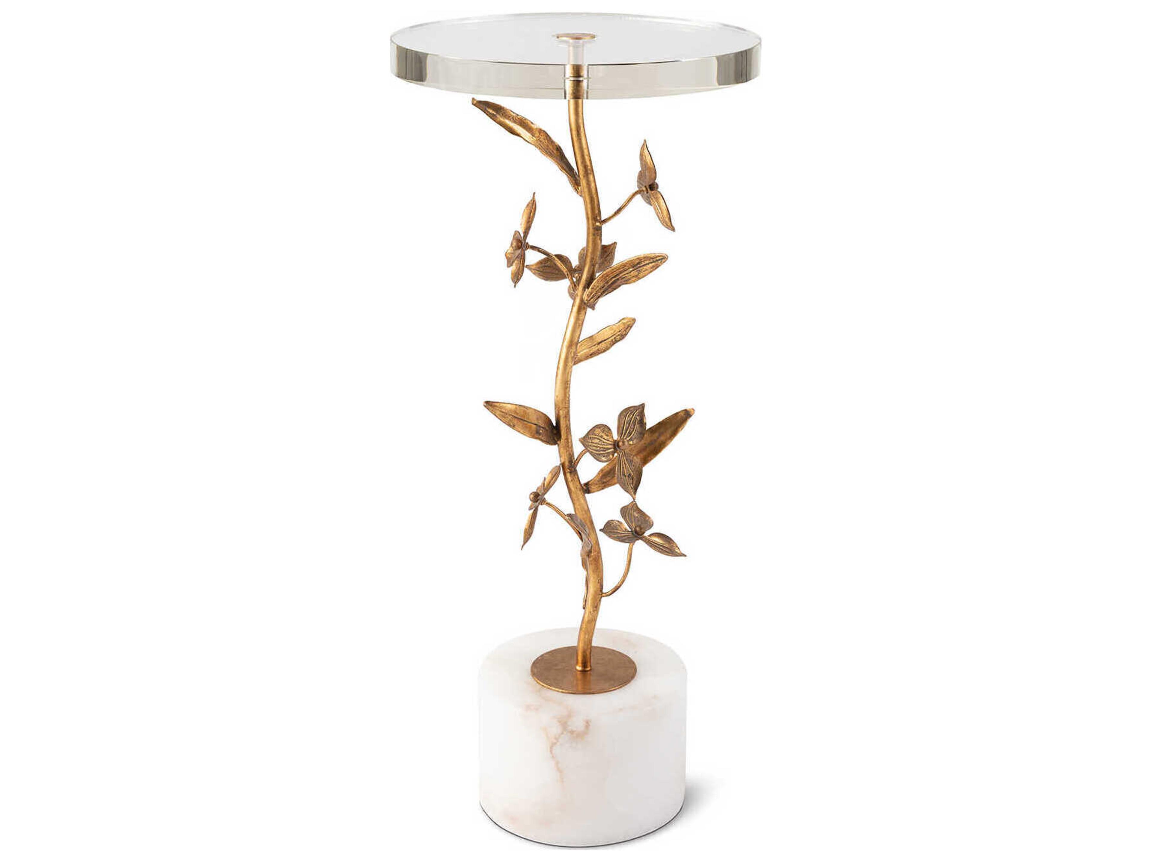 Regina Andrew Round Acrylic Brass End Table