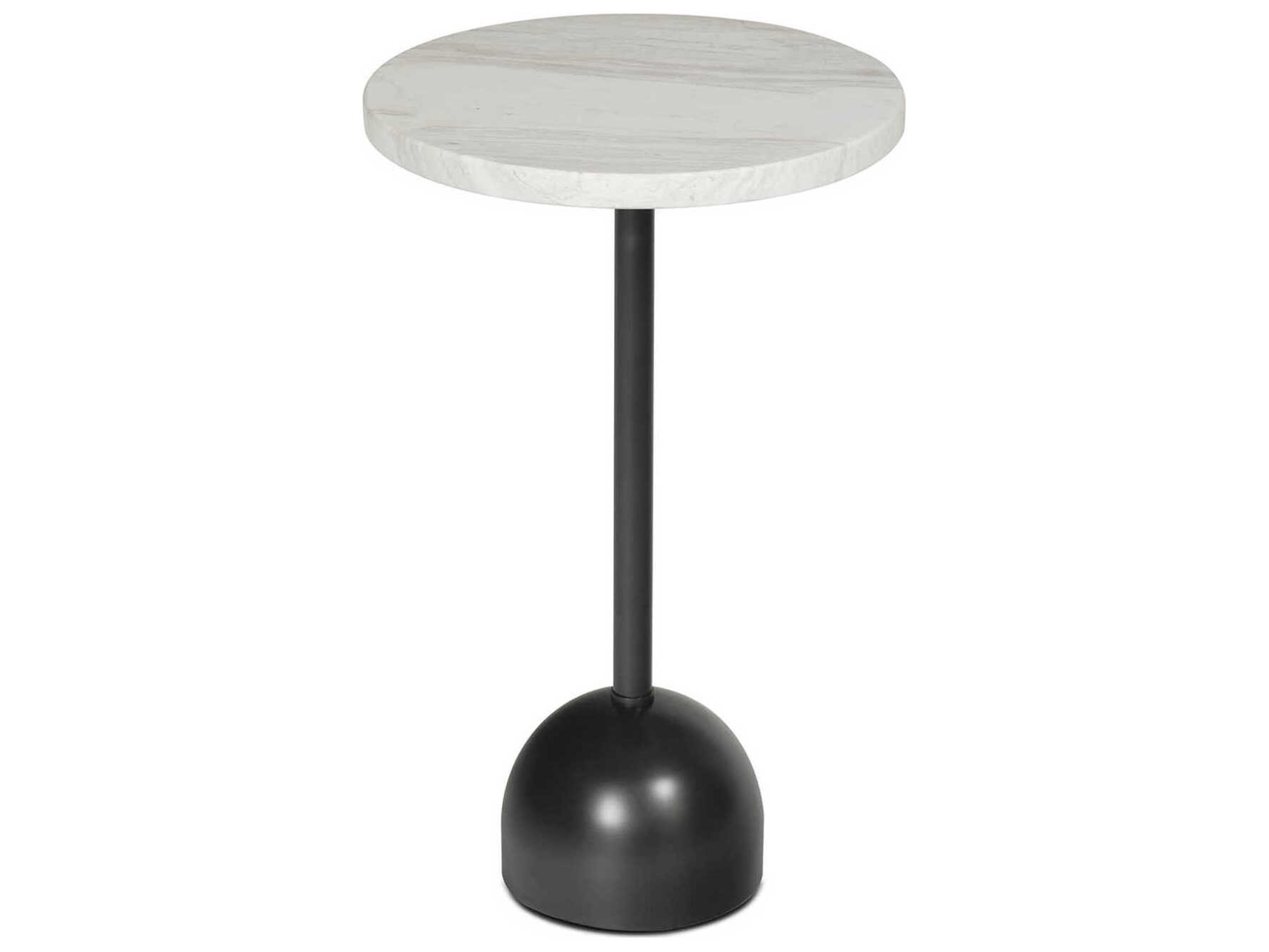 Regina Andrew Arthur Round Marble Oil Rubbed Bronze End Table