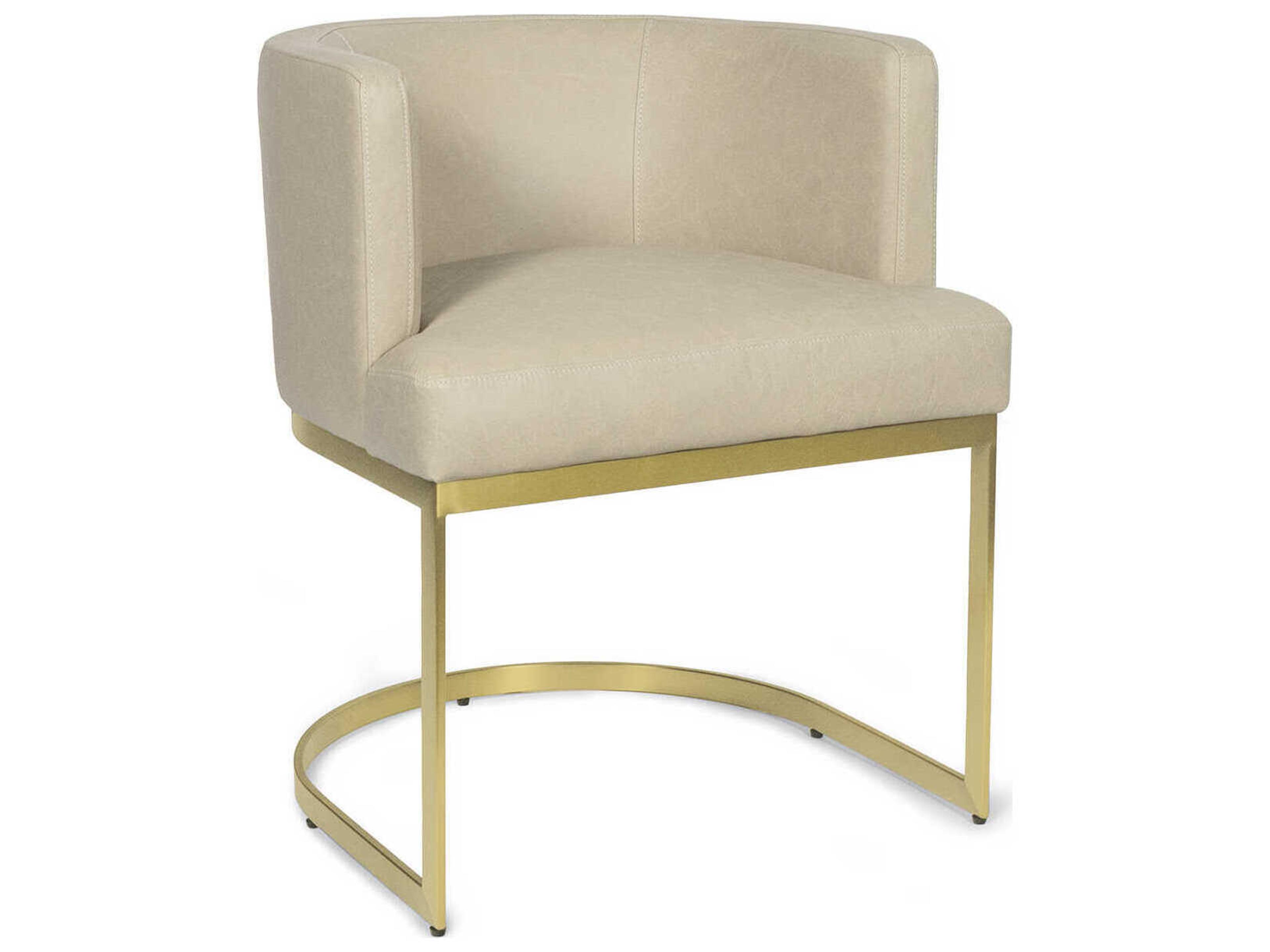 Regina Andrew Owen White Leather Arm Dining Chair