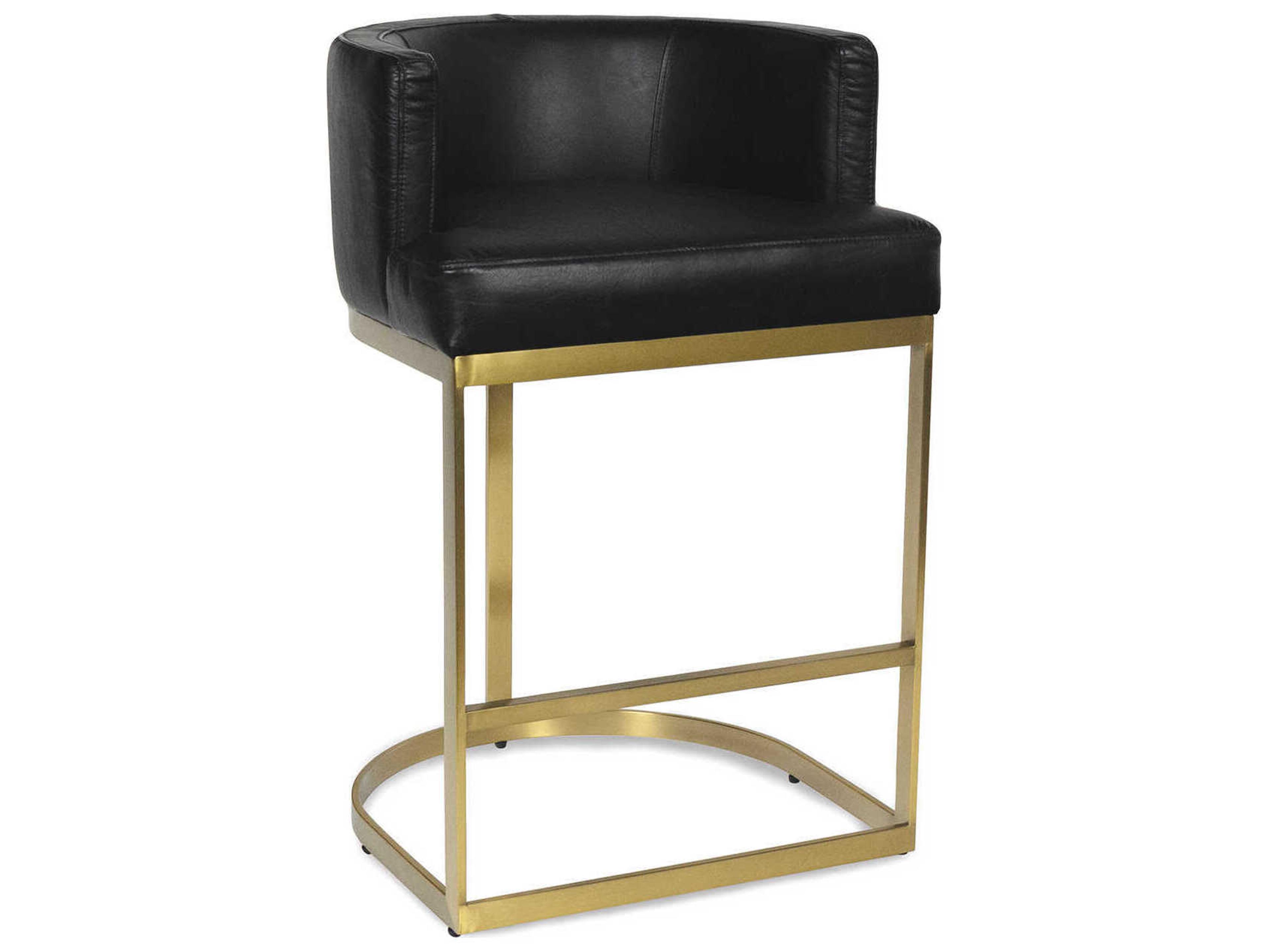 Regina Andrew Owen Black Leather Counter Stool