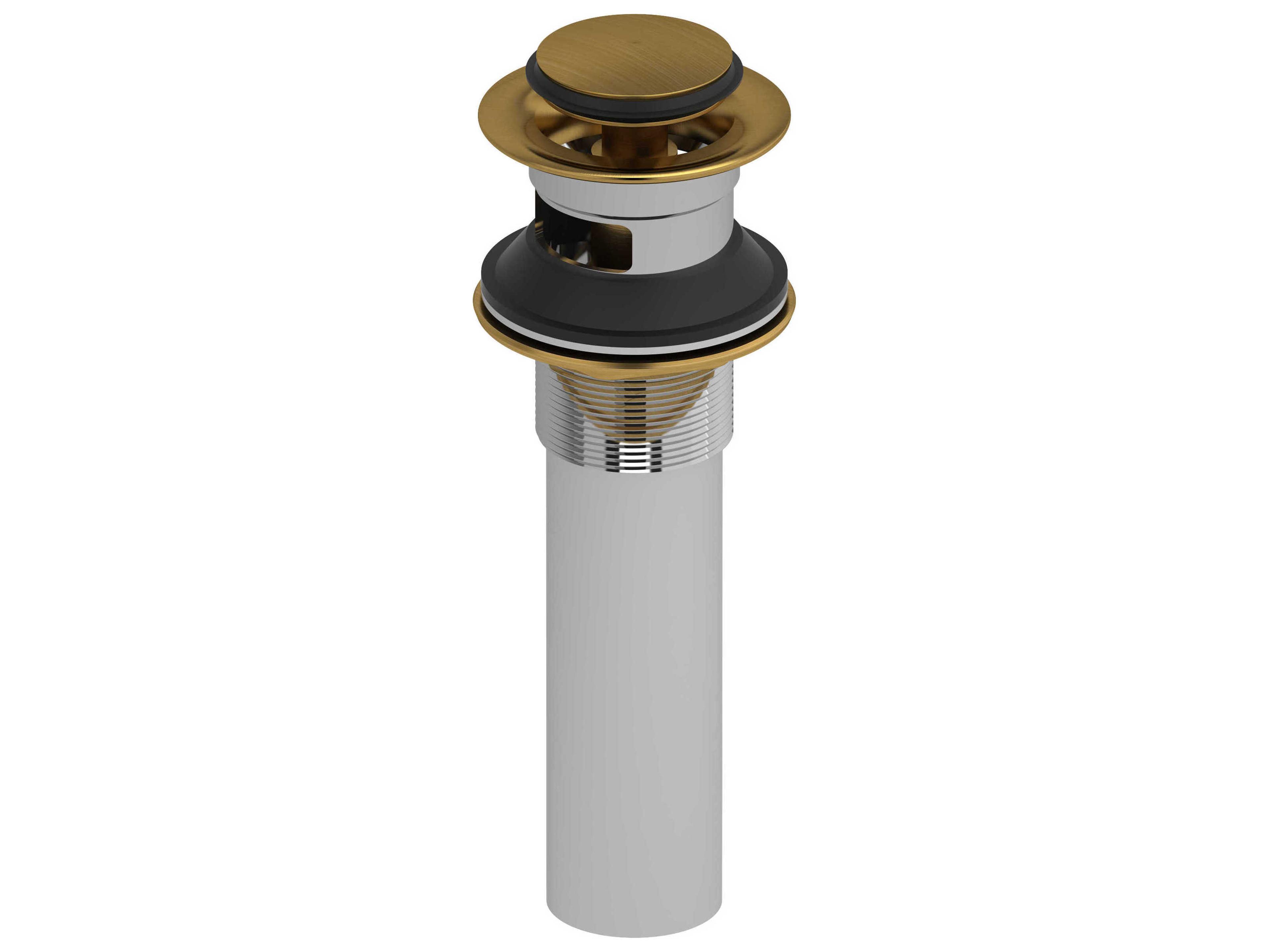 Riobel Brushed Gold Push Drain with Overflow