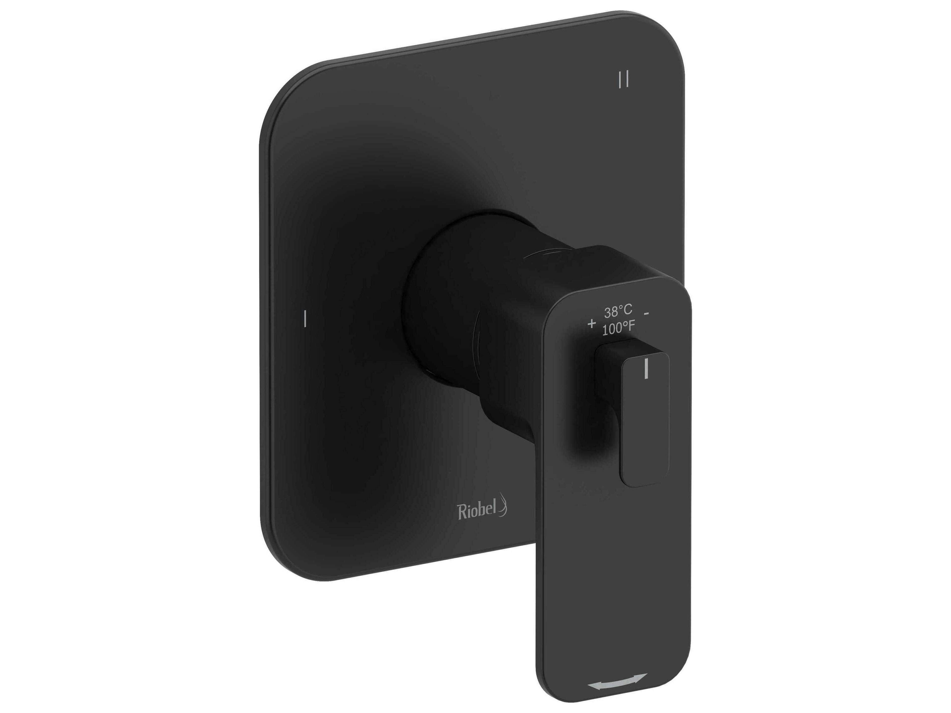 Riobel Equinox Black 3-Way No Share Type Thermostatic Pressure Balance Coaxial Valve Trim