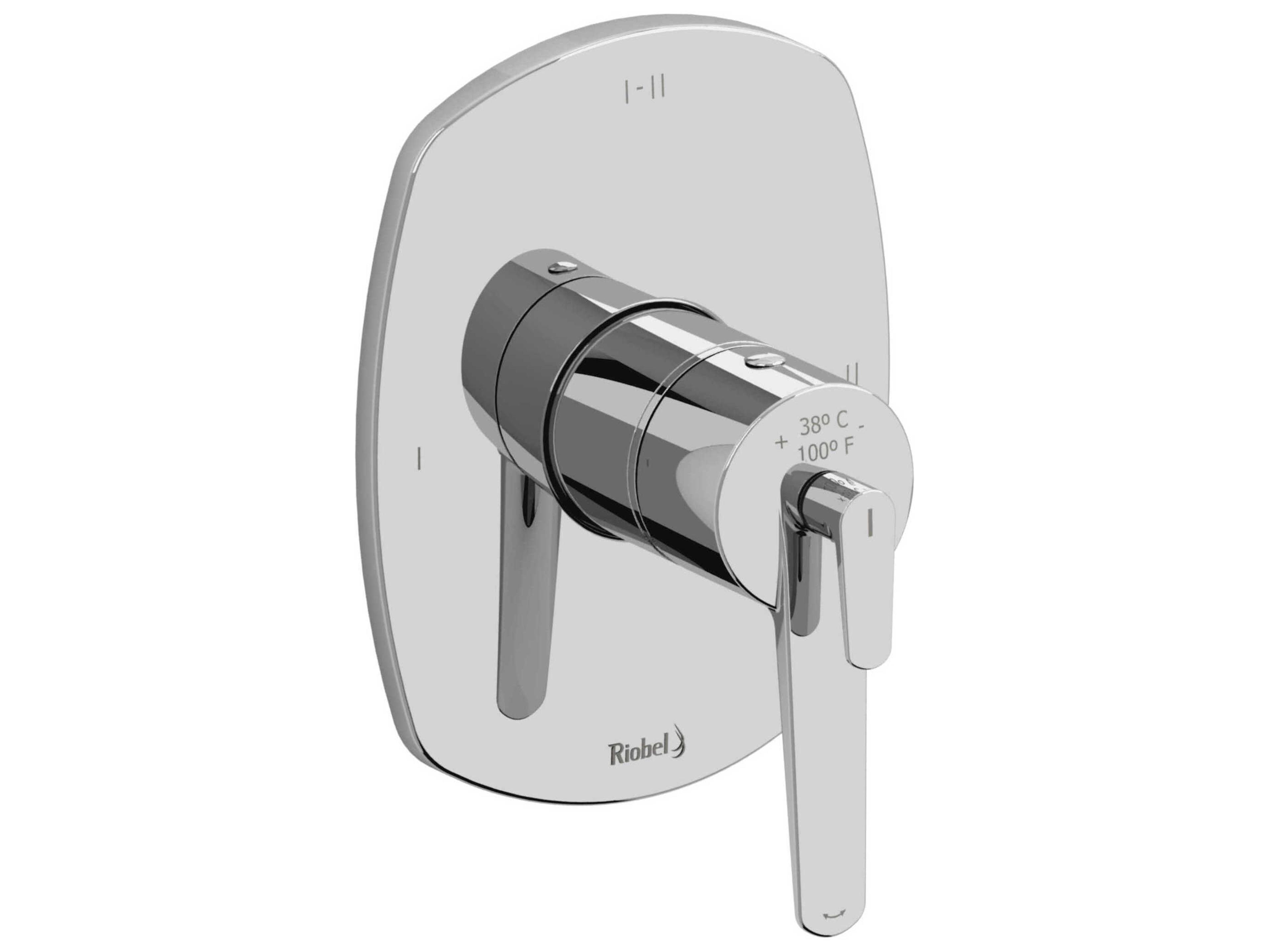 Riobel Venty Chrome Therm & Pressure Balance Trim with 3 Functions