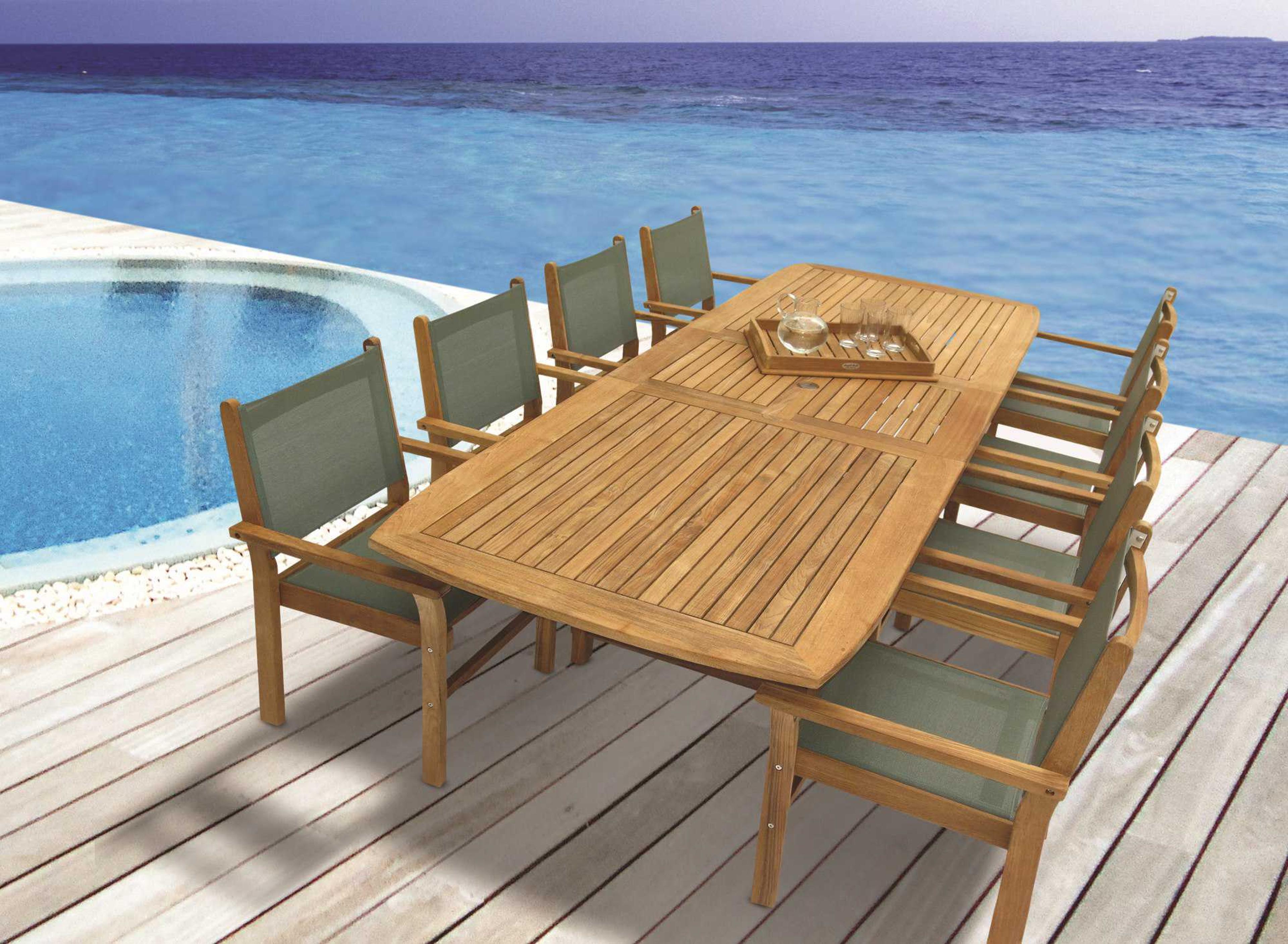 Royal Teak Collection Captiva Sling Outdoor Patio Dining Set