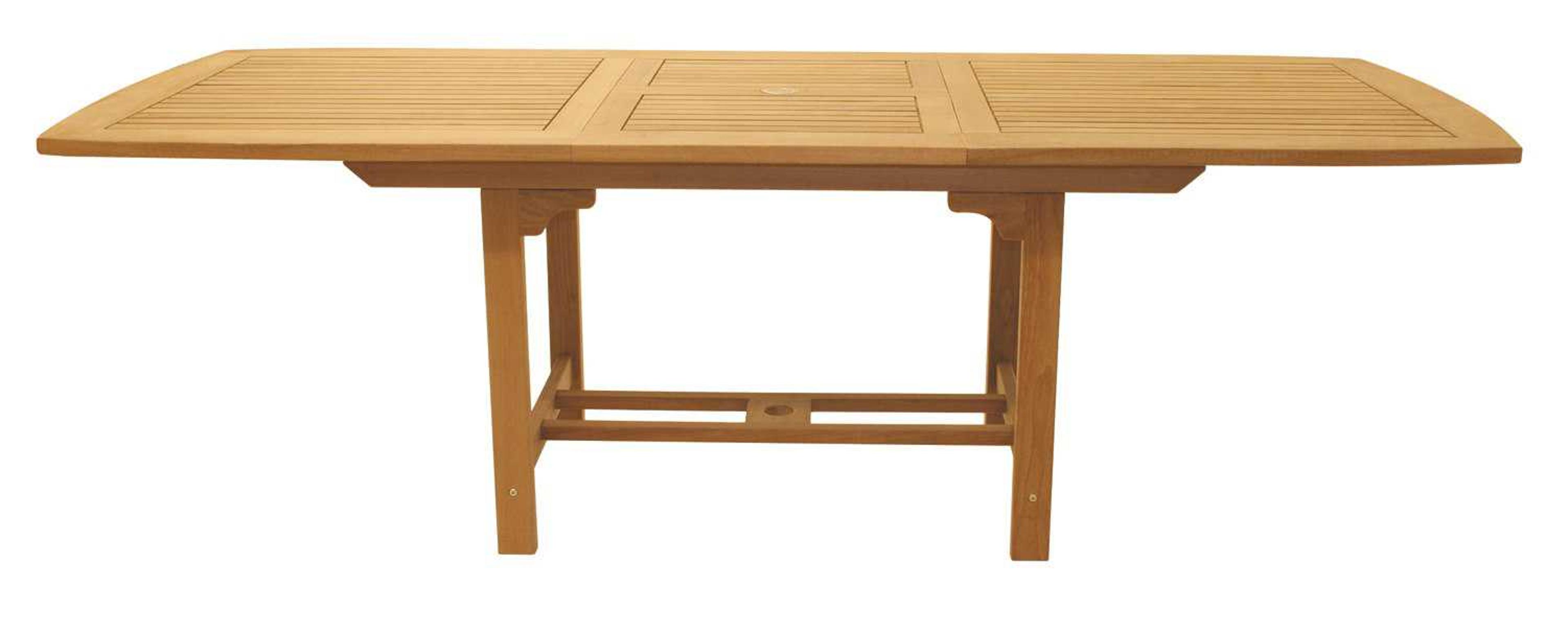 Royal Teak Collection Expansion Rectangular Family Outdoor Patio Dining Table