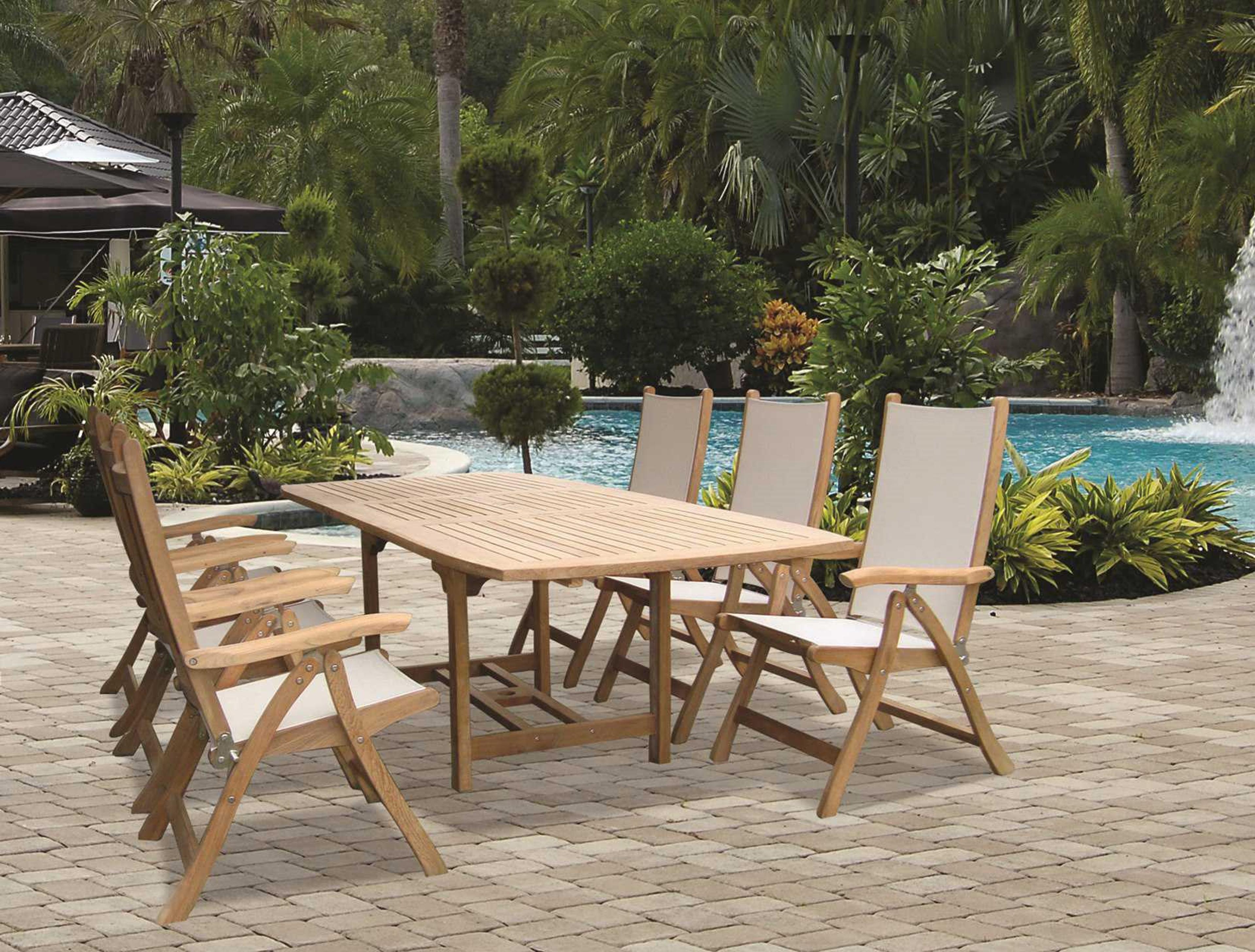 Royal Teak Collection Florida Sling Outdoor Dining Set