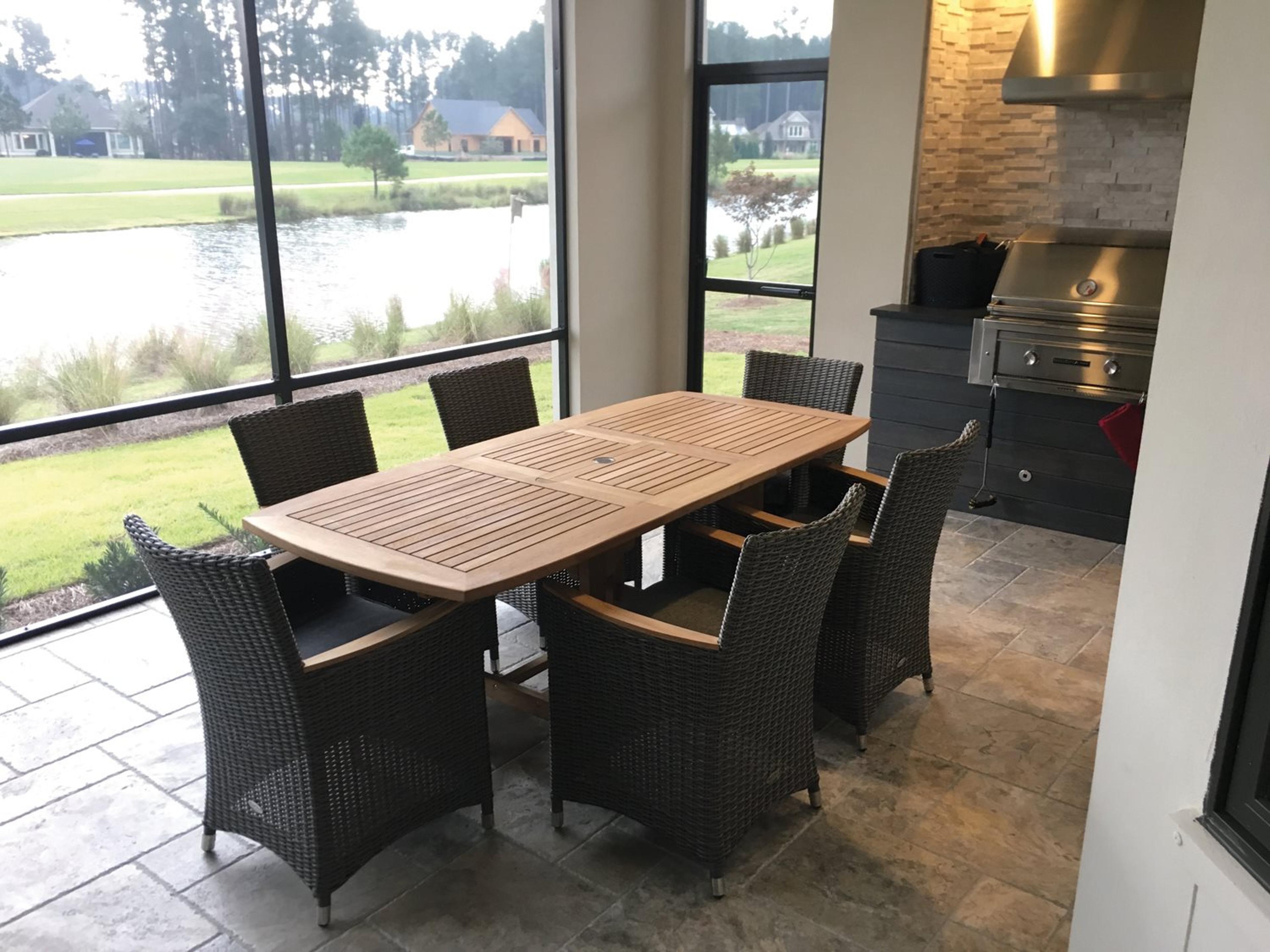 Royal Teak Collection Helena Wicker Patio Dining Set