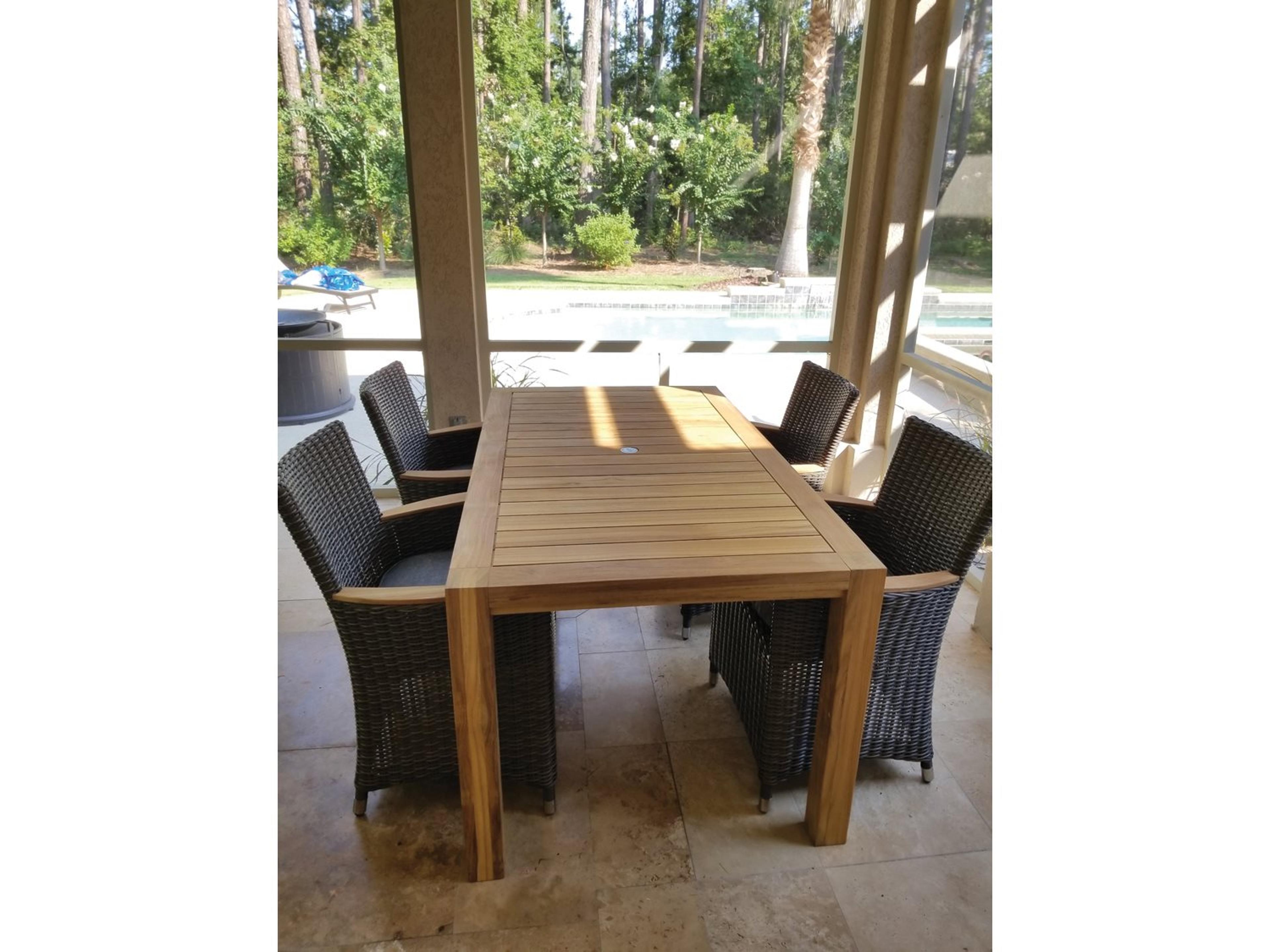 Royal Teak Collection Helena Wicker Outdoor Dining Set