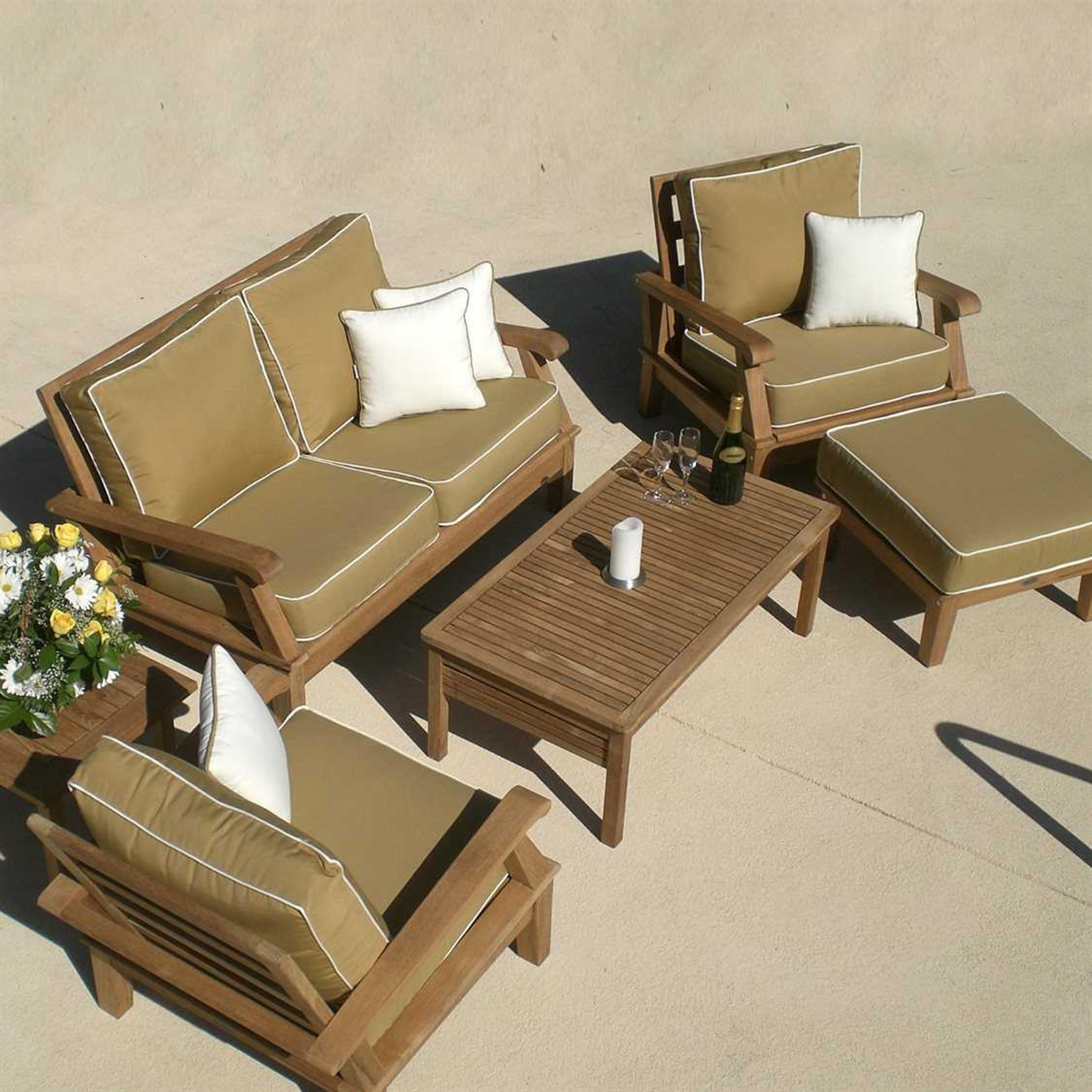 Royal Teak Collection Miami Cushion Outdoor Patio Lounge Set