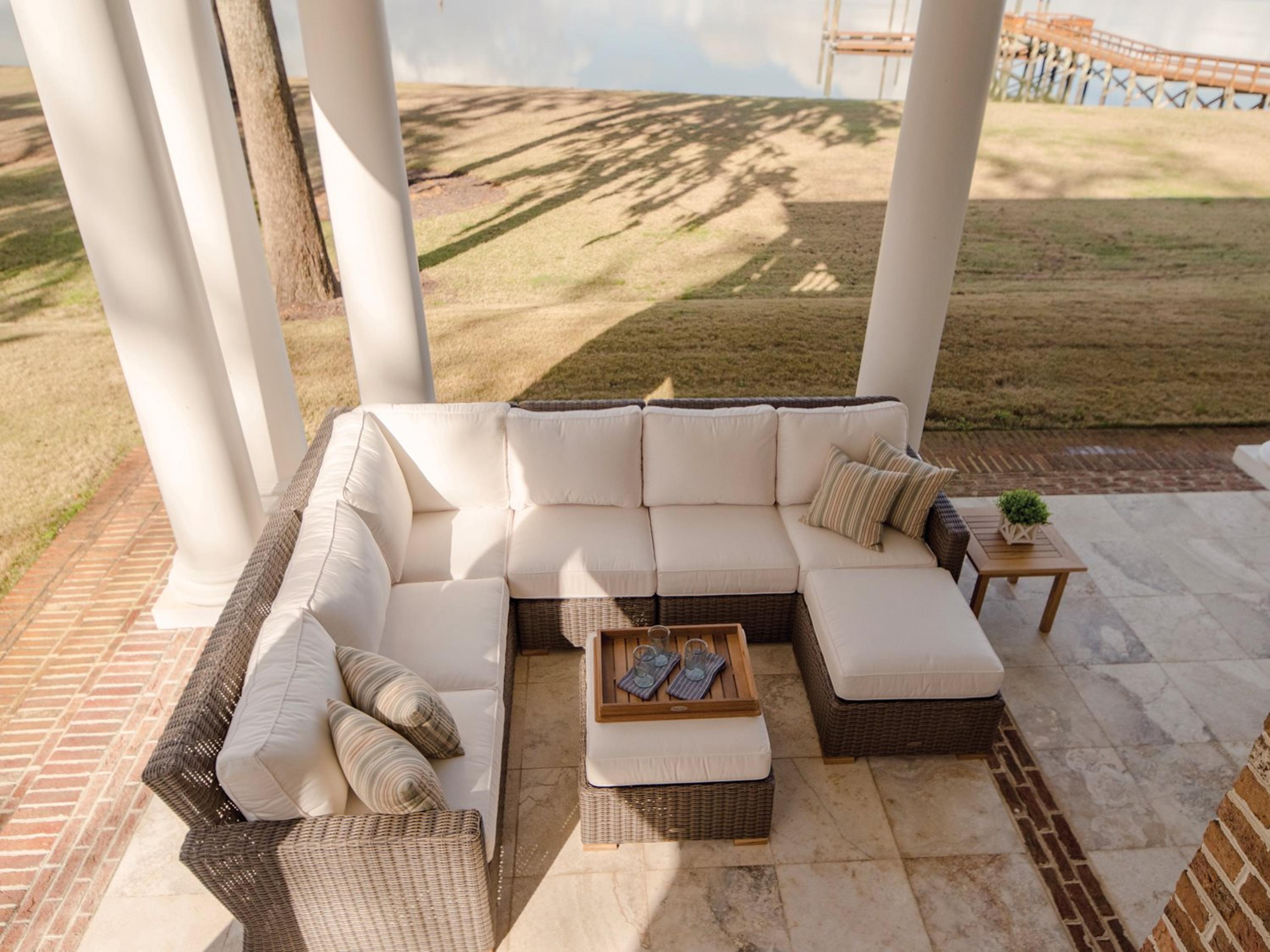 Royal Teak Collection Sanibel Wicker Sectional Patio Lounge Set