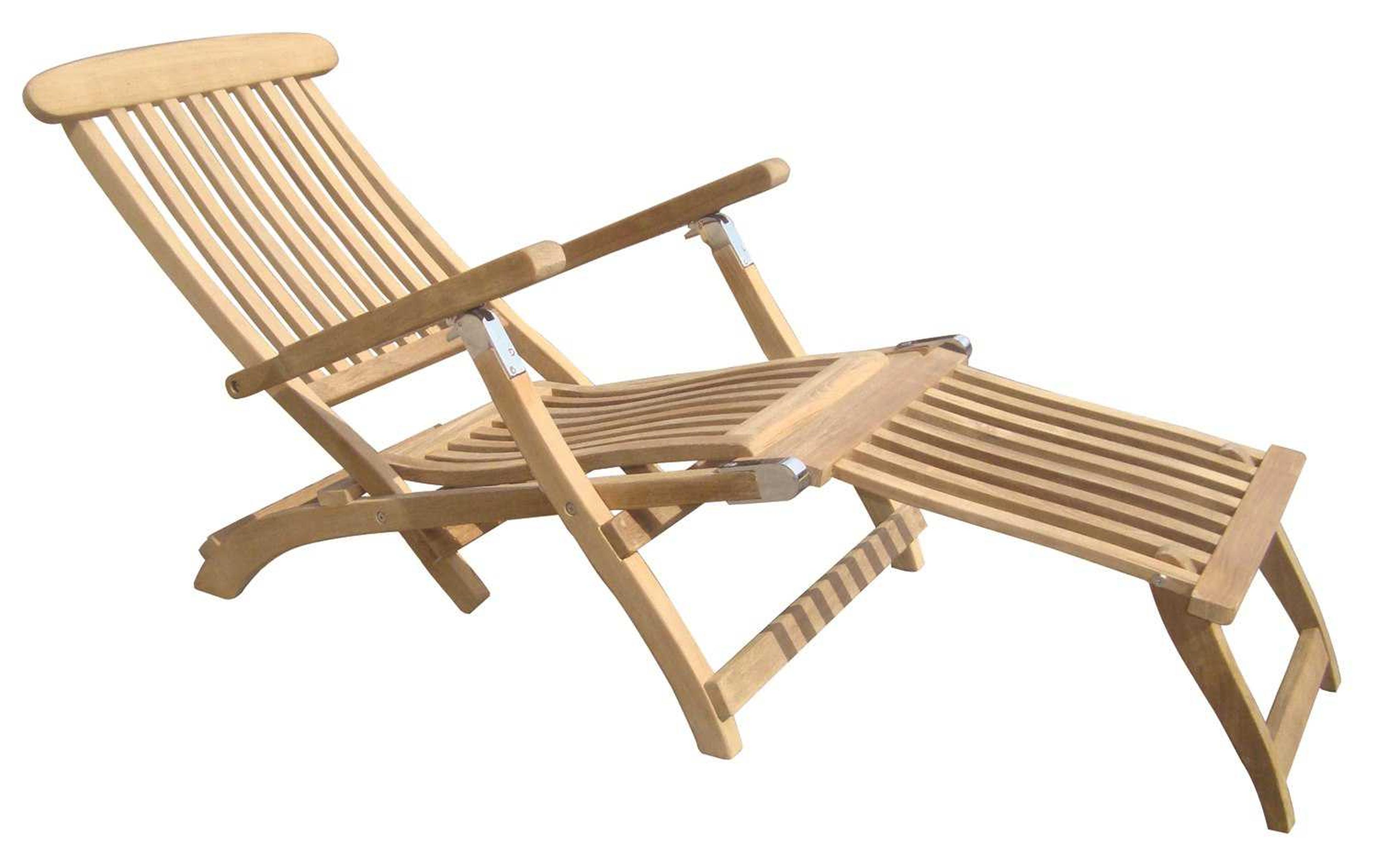 Royal Teak Collection Steamer Adjustable Outdoor Chaise Lounge