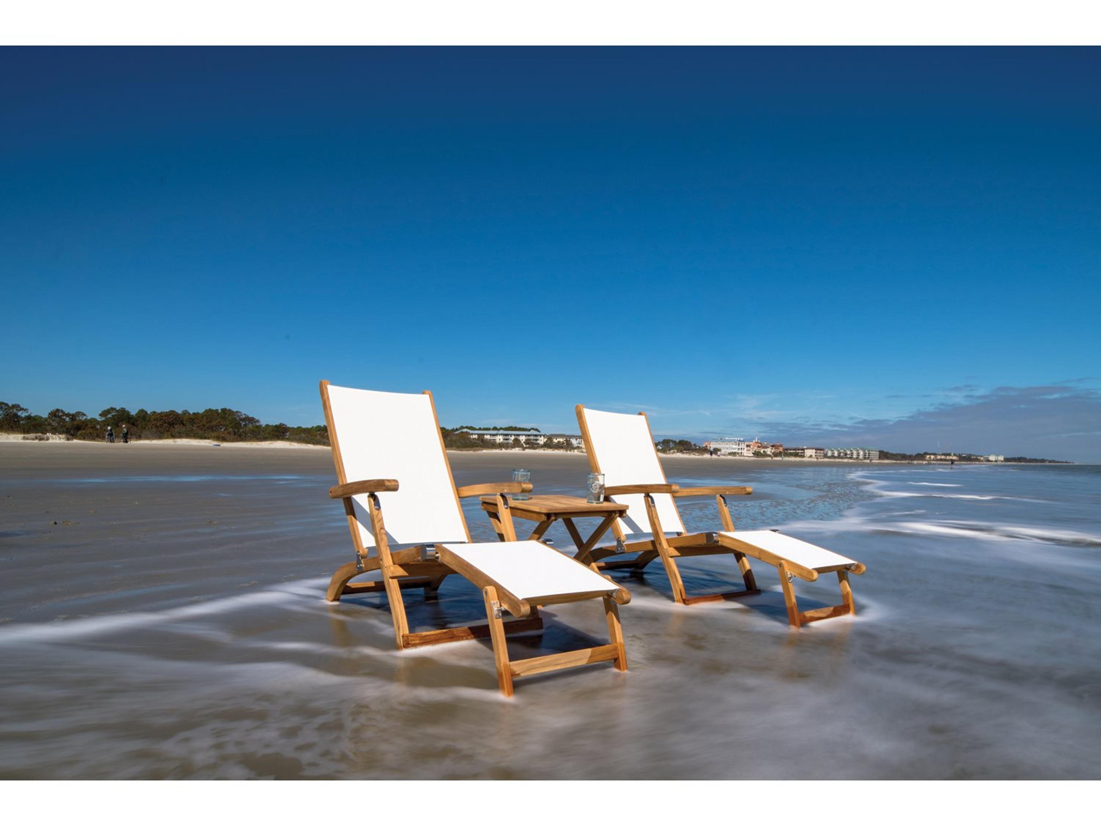 Royal Teak Collection Steamer Sling Patio Lounge Set