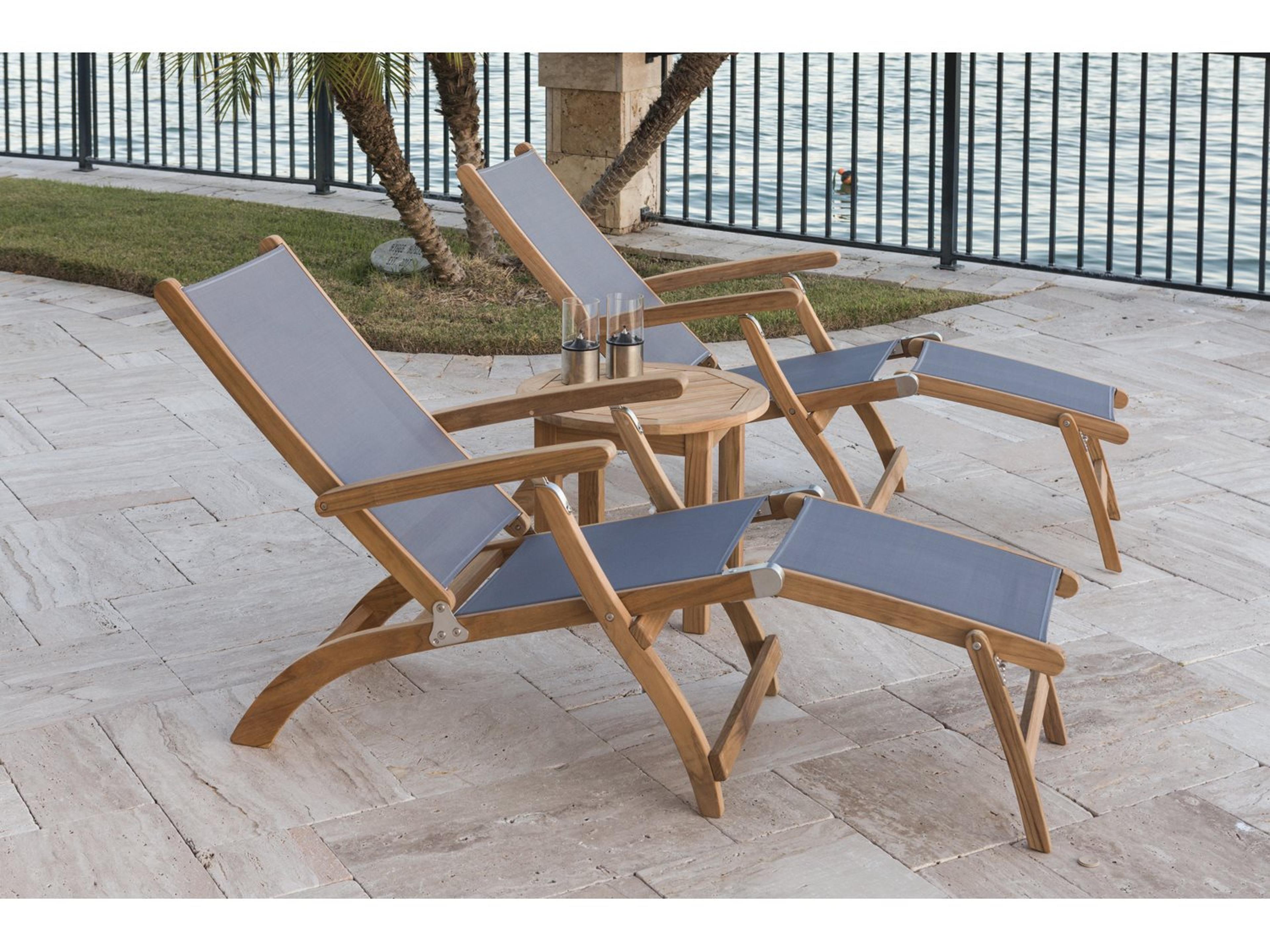 Royal Teak Collection Steamer Sling Outdoor Lounge Set