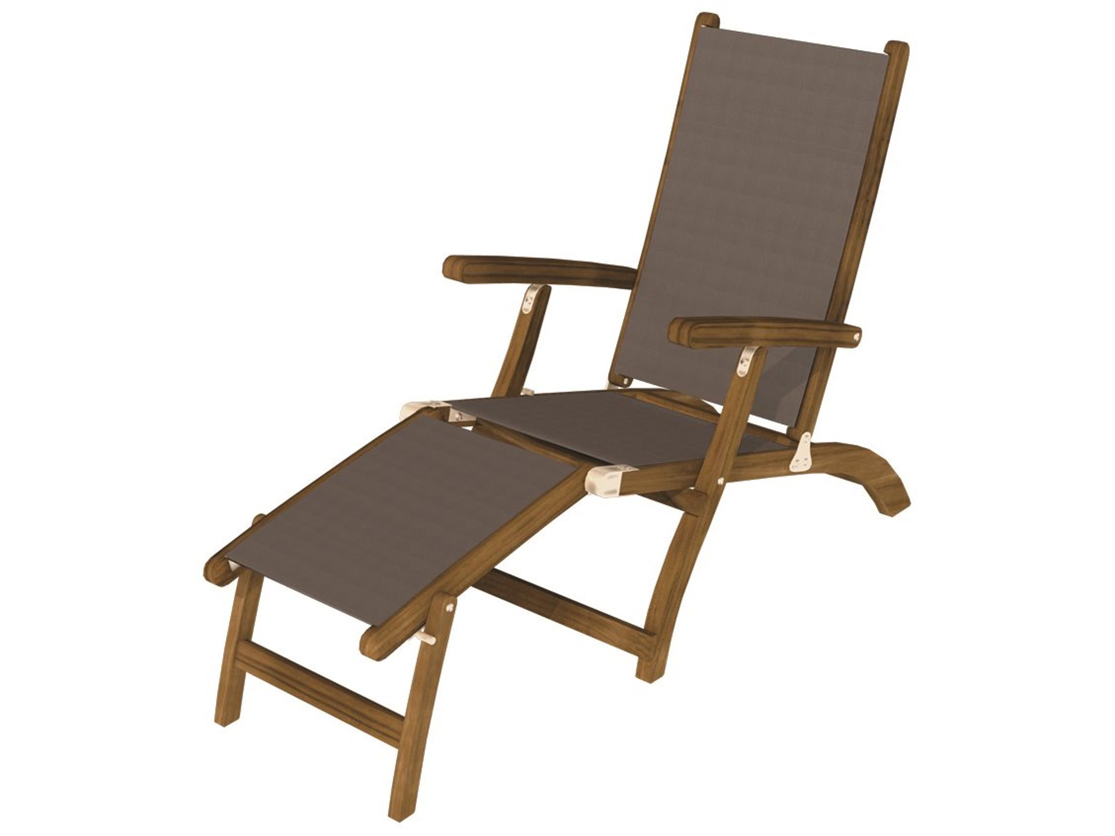 Royal Teak Collection Sling Steamer - Gray Sling