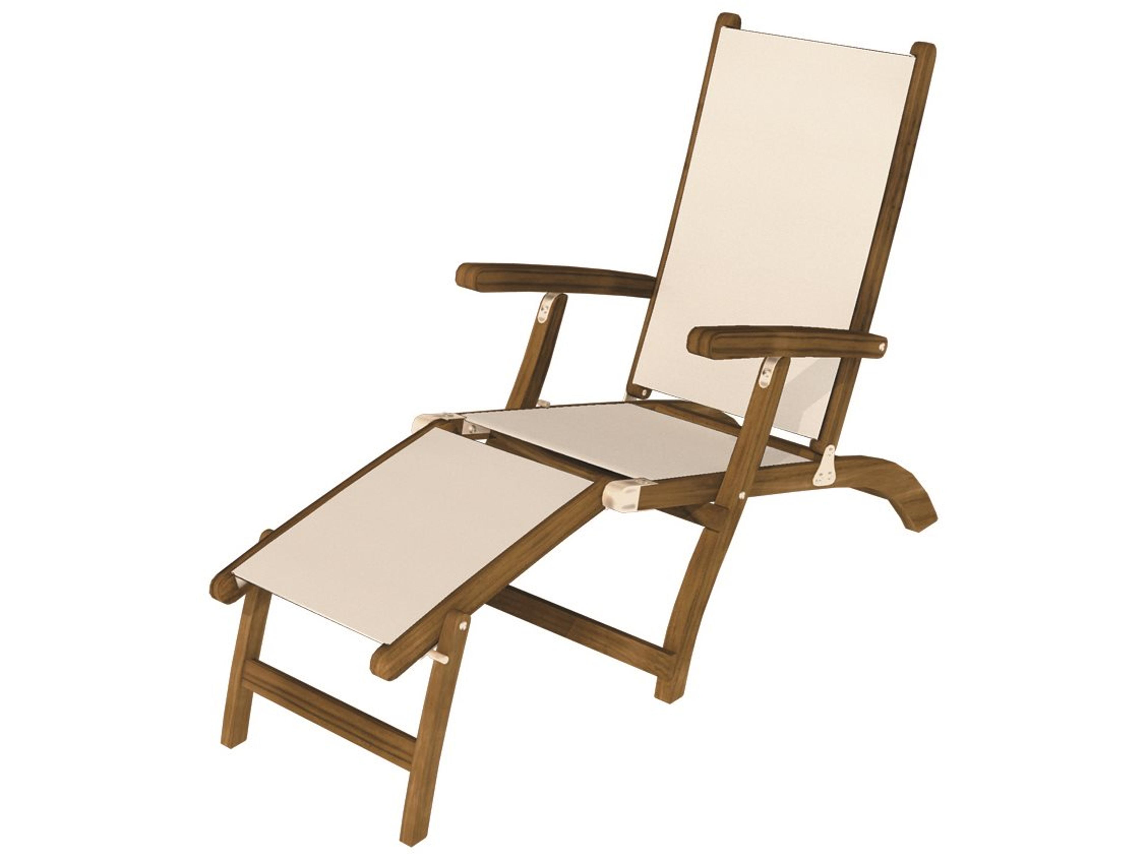 Royal Teak Collection Sling Steamer - White Sling