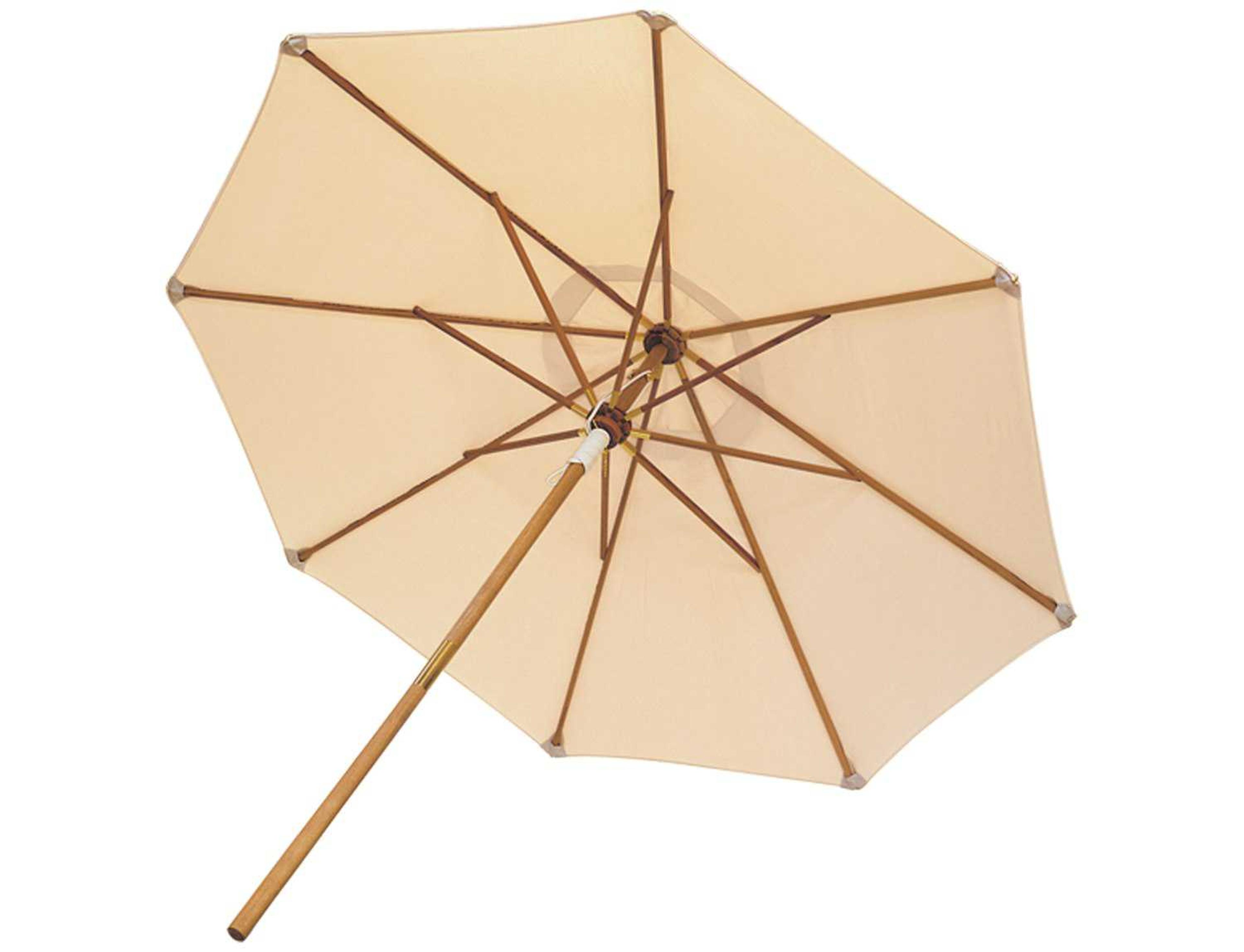 Royal Teak Collection Deluxe 10 Foot White Octagonal Manual Lift Outdoor Umbrella