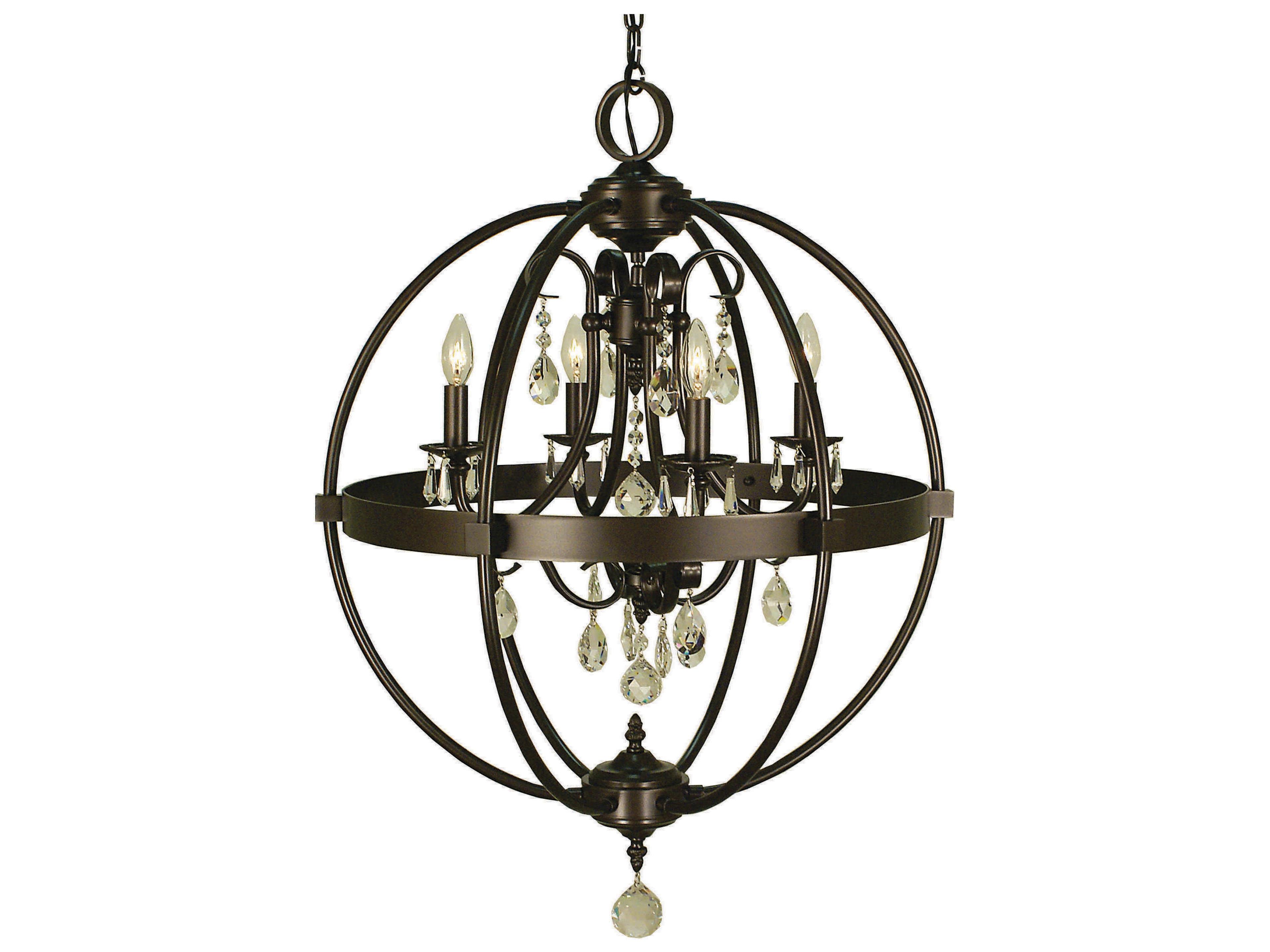 Framburg Compass 4-Light Crystal Globe Chandelier