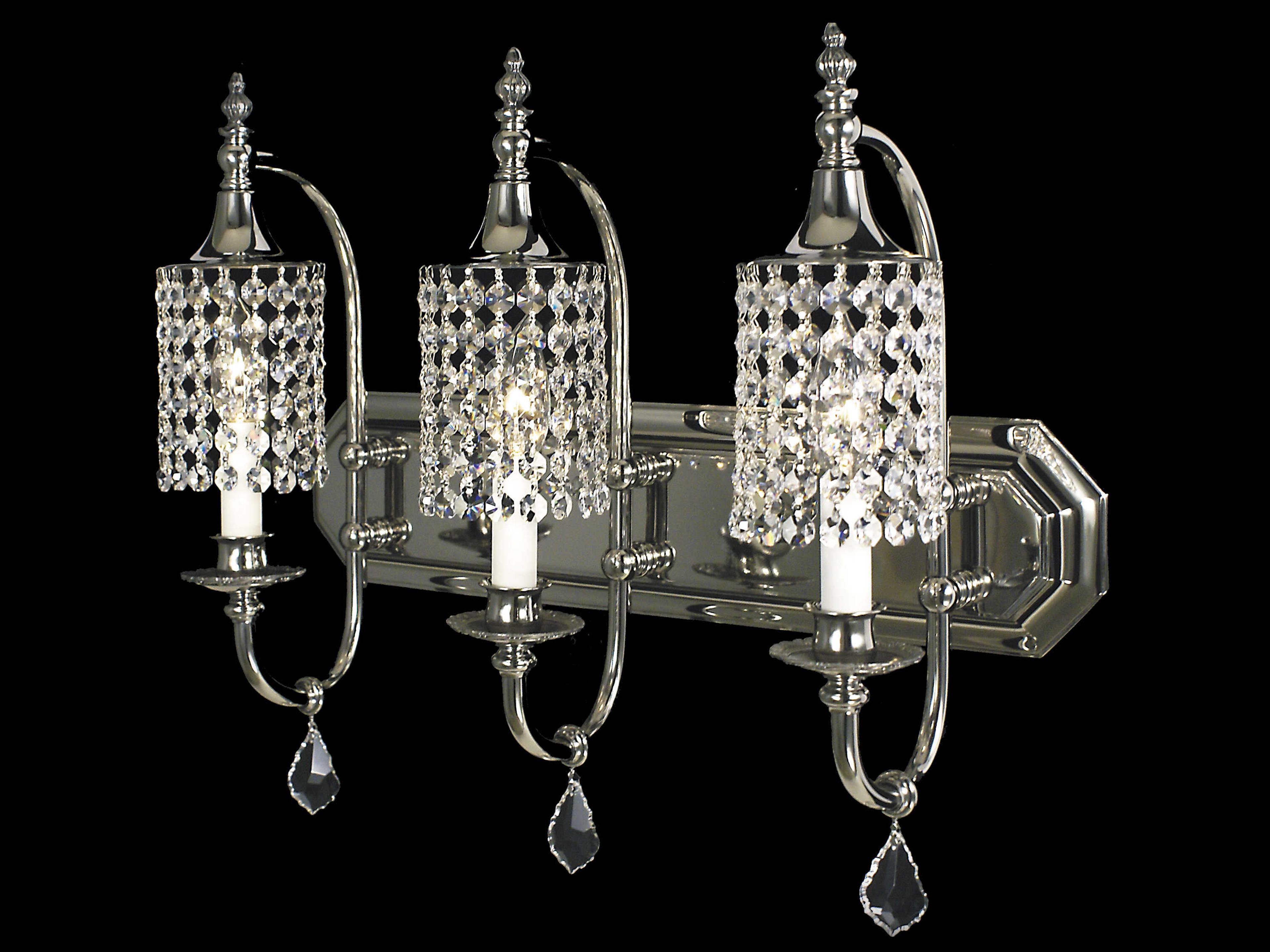 Framburg Princessa 3-Light Polished Silver Crystal Vanity Light