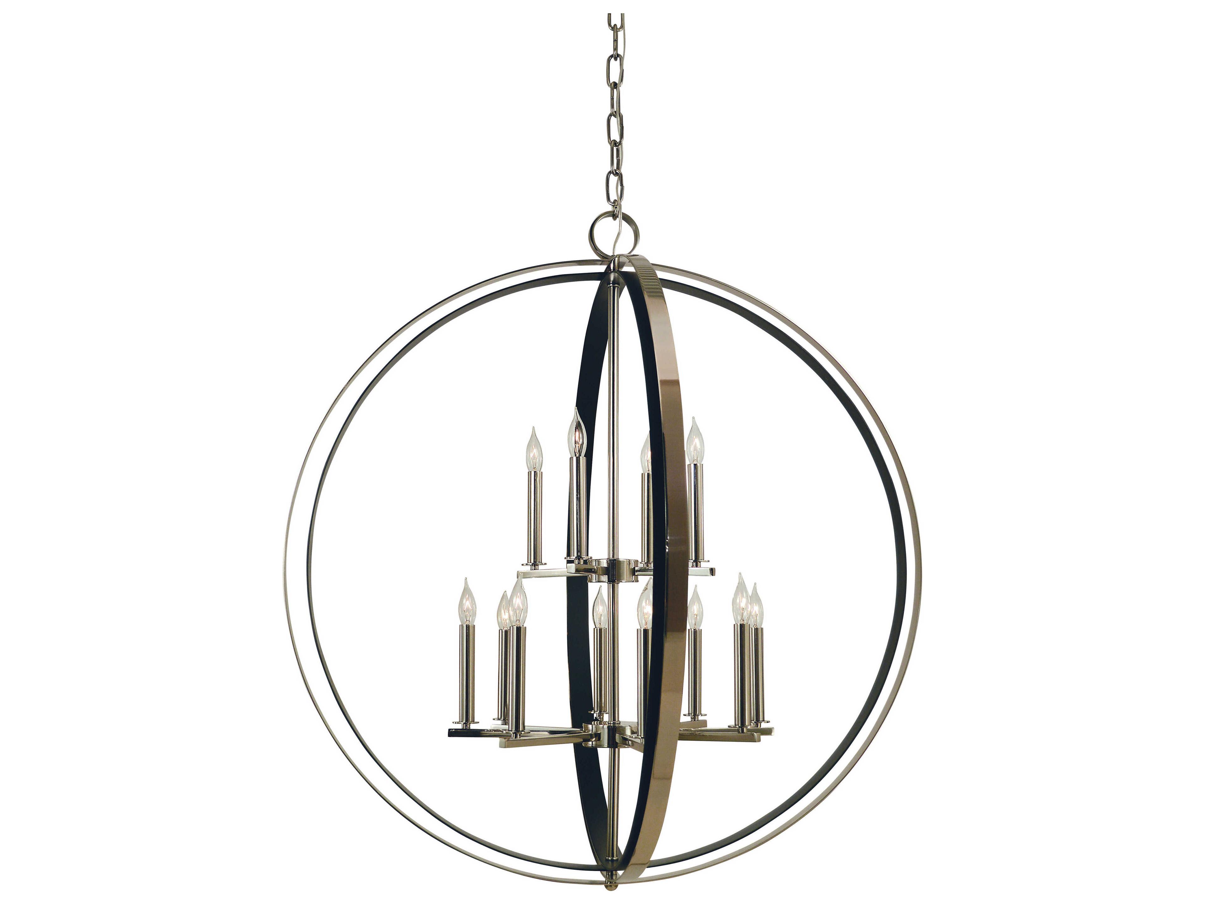 Framburg Constellation 12-Light Candelabra Globe Tiered Chandelier