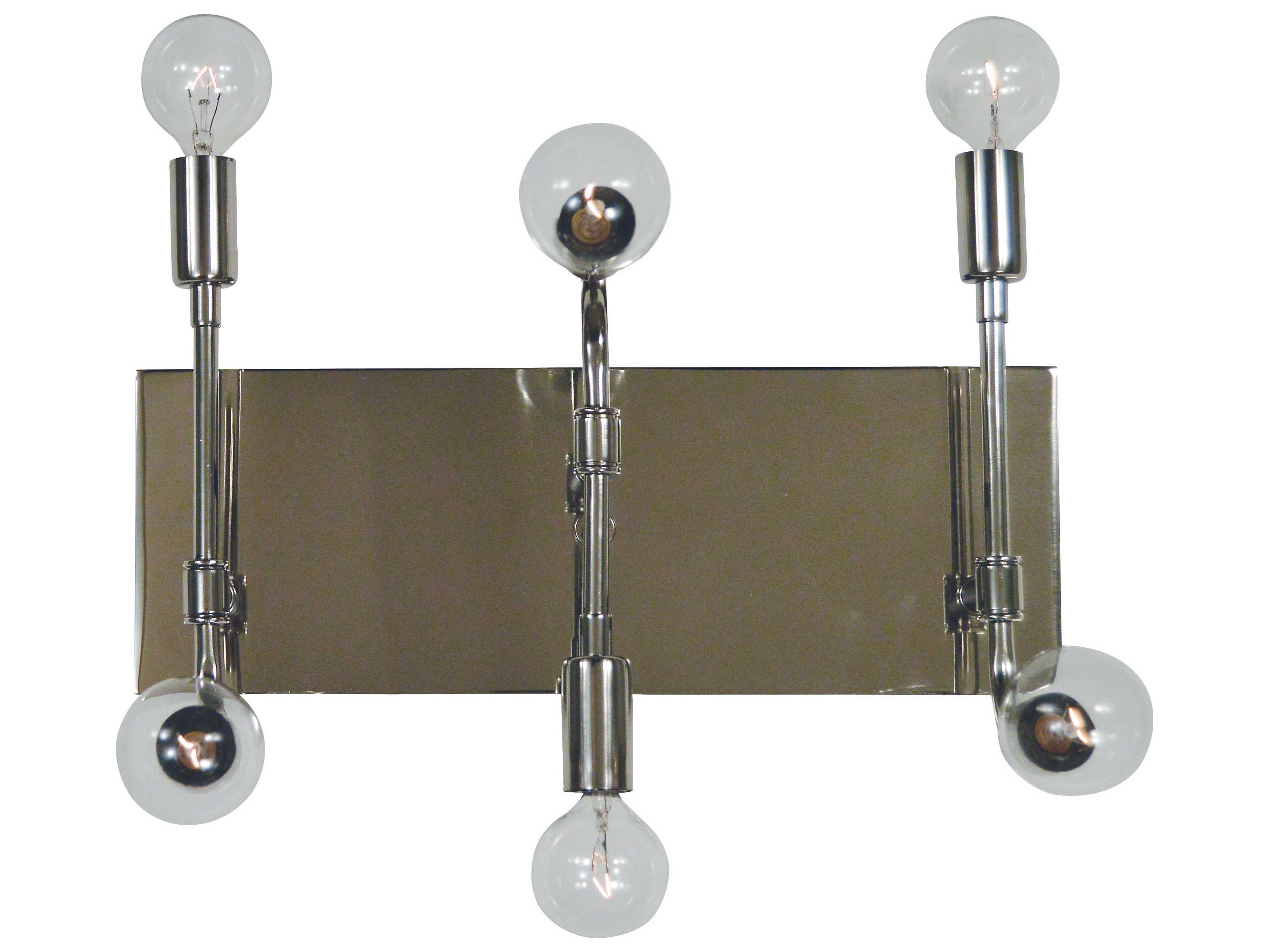 Framburg Fusion 6-Light Polished Nickel Matte Black Accents Vanity Light