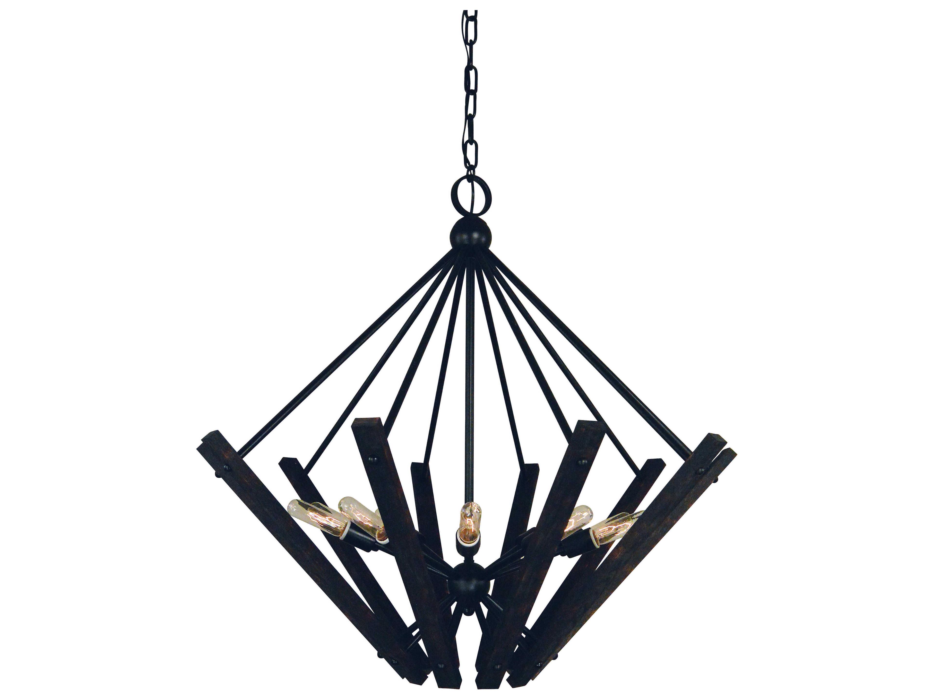Framburg Rustic Chic 10-Light Matte Black Sputnik Pendant
