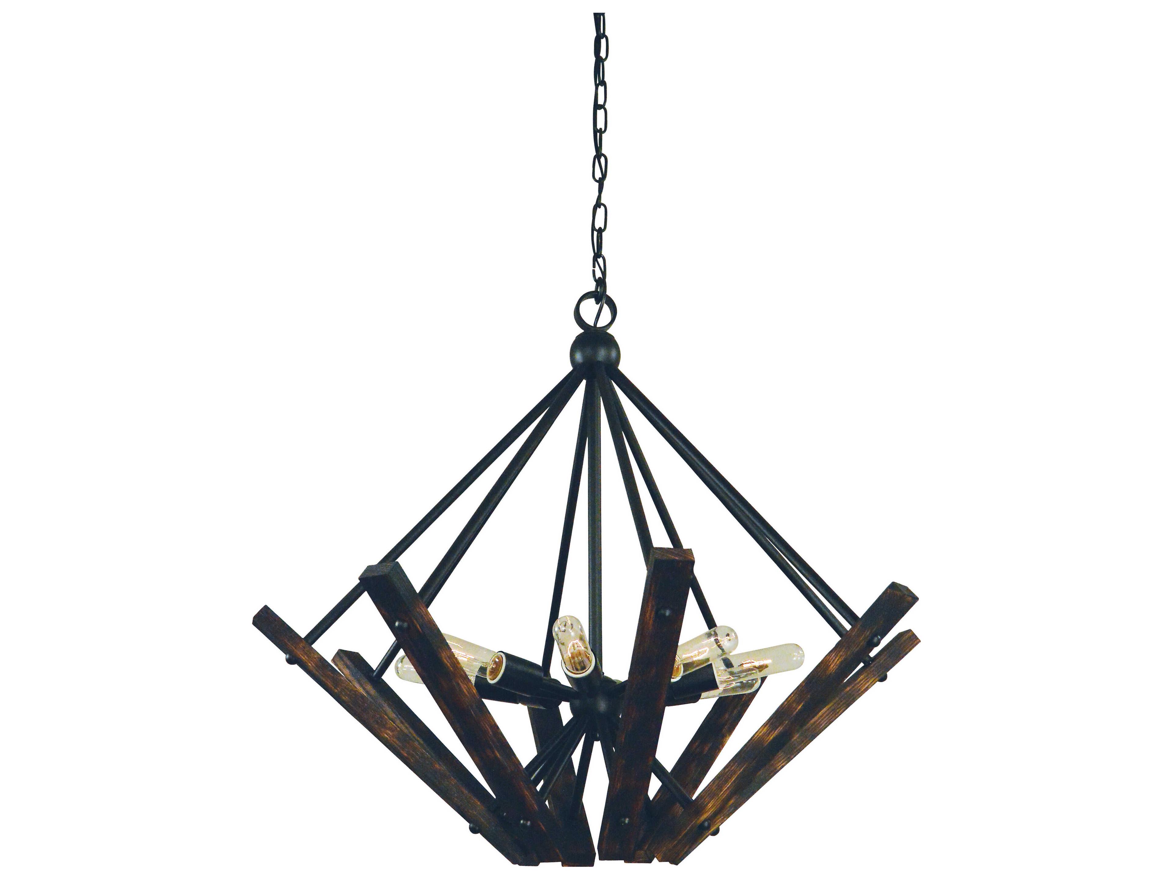 Framburg Rustic Chic 8-Light Matte Black Sputnik Pendant