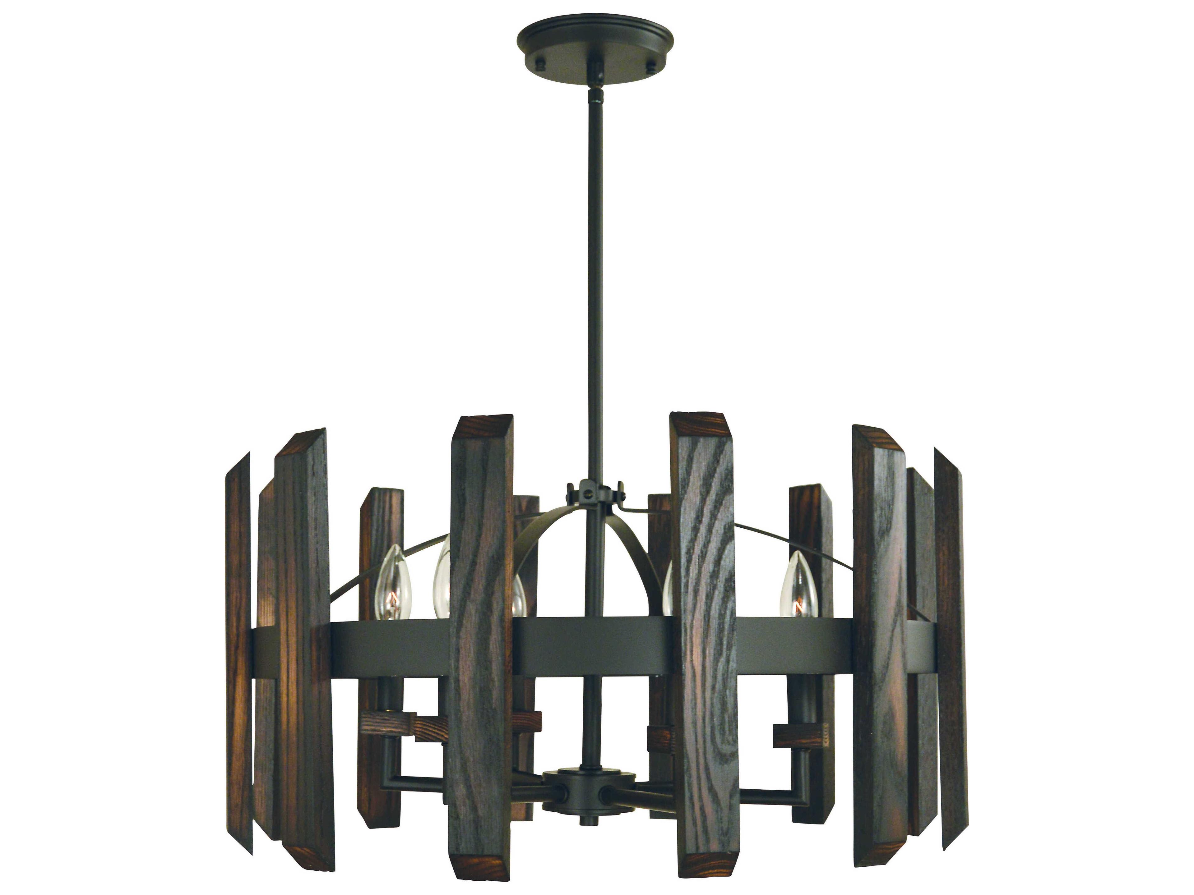 Framburg Modern Farmhouse 6-Light Matte Black Candelabra Round Chandelier
