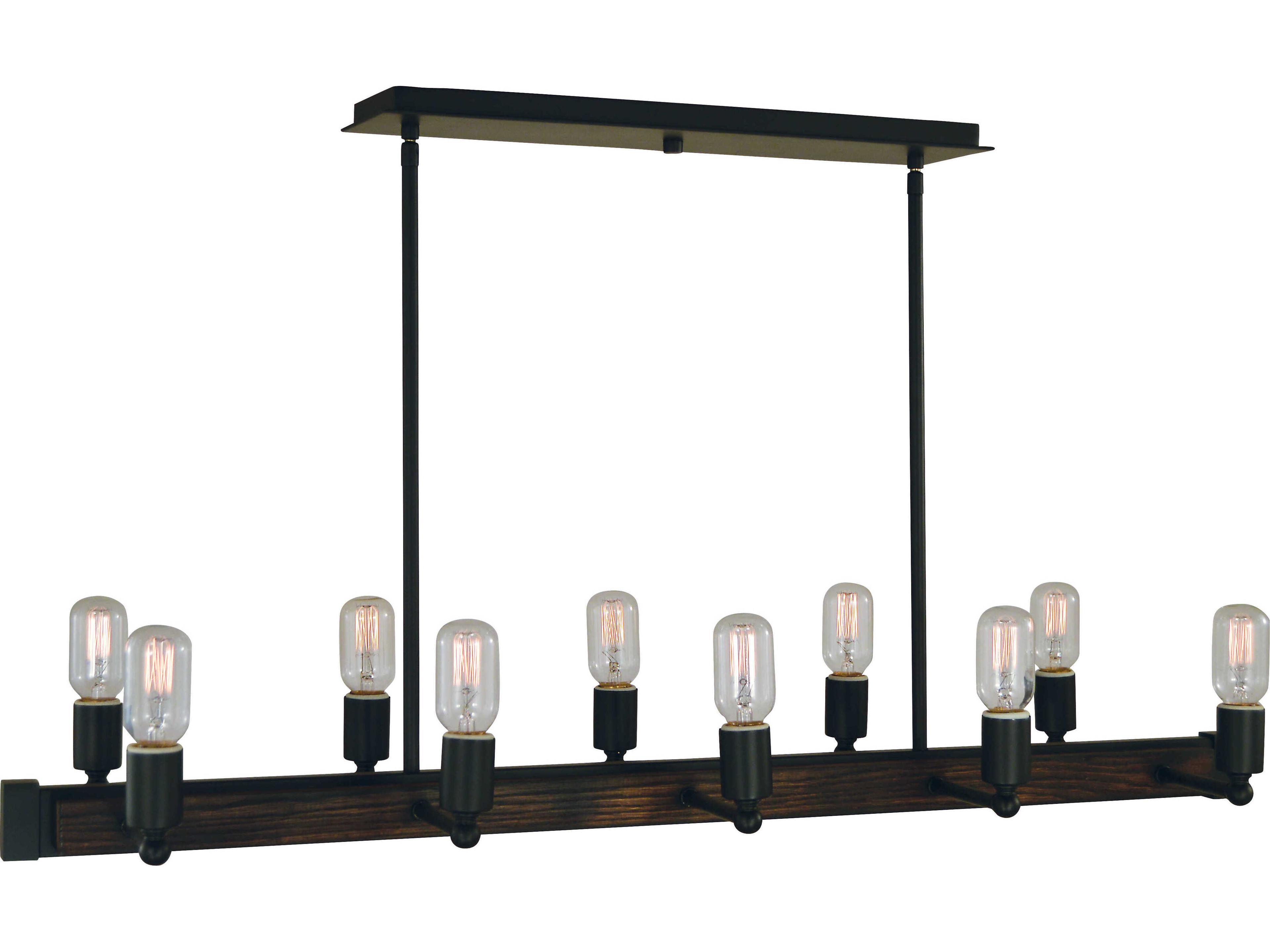 Framburg Modern Farmhouse 10-Light Matte Black Linear Island Pendant