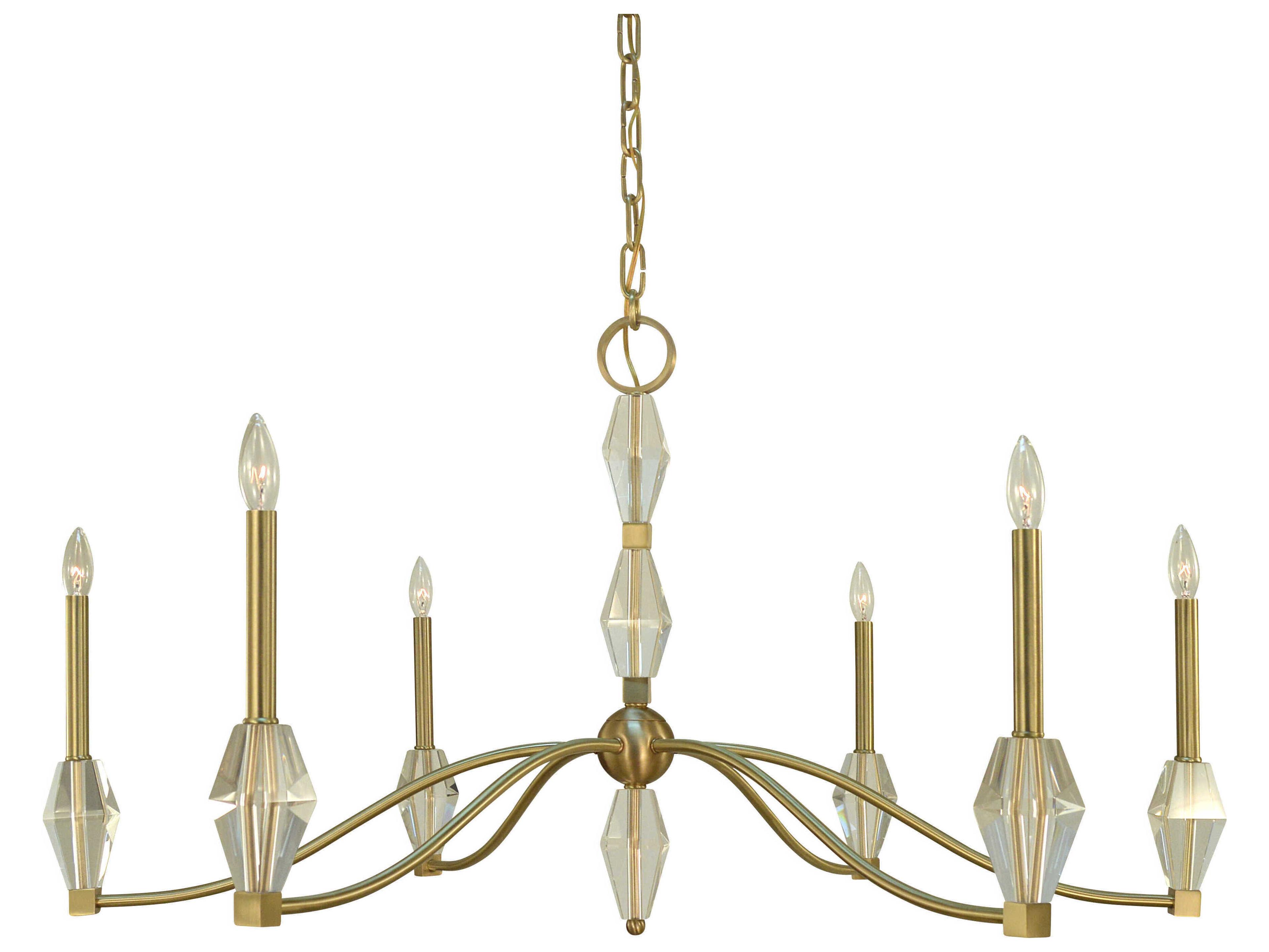 Framburg Vivian 6-Light Brushed Brass Candelabra Chandelier