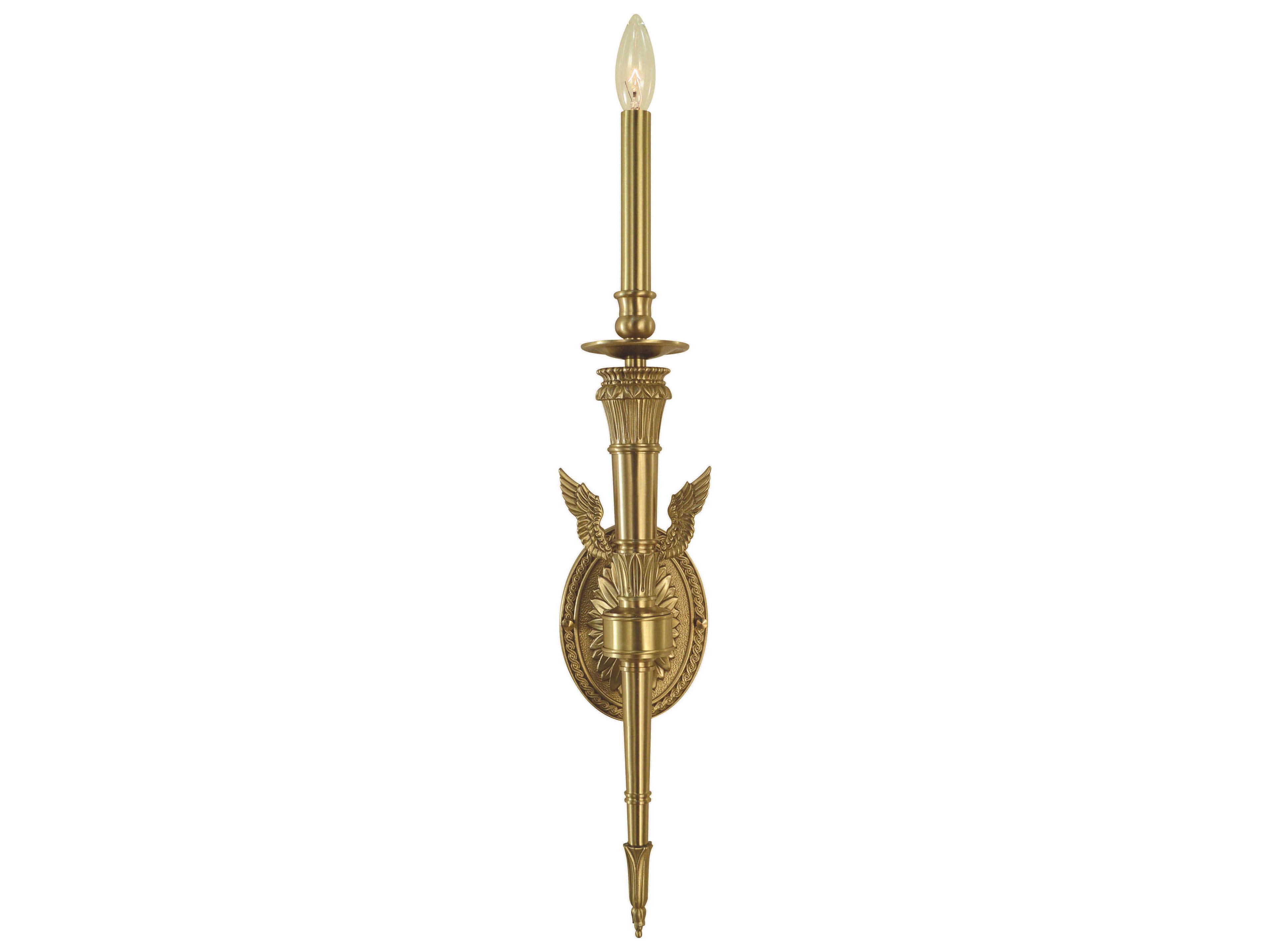 Framburg Napoleonic 1-Light Brushed Brass Traditional Wall Sconce