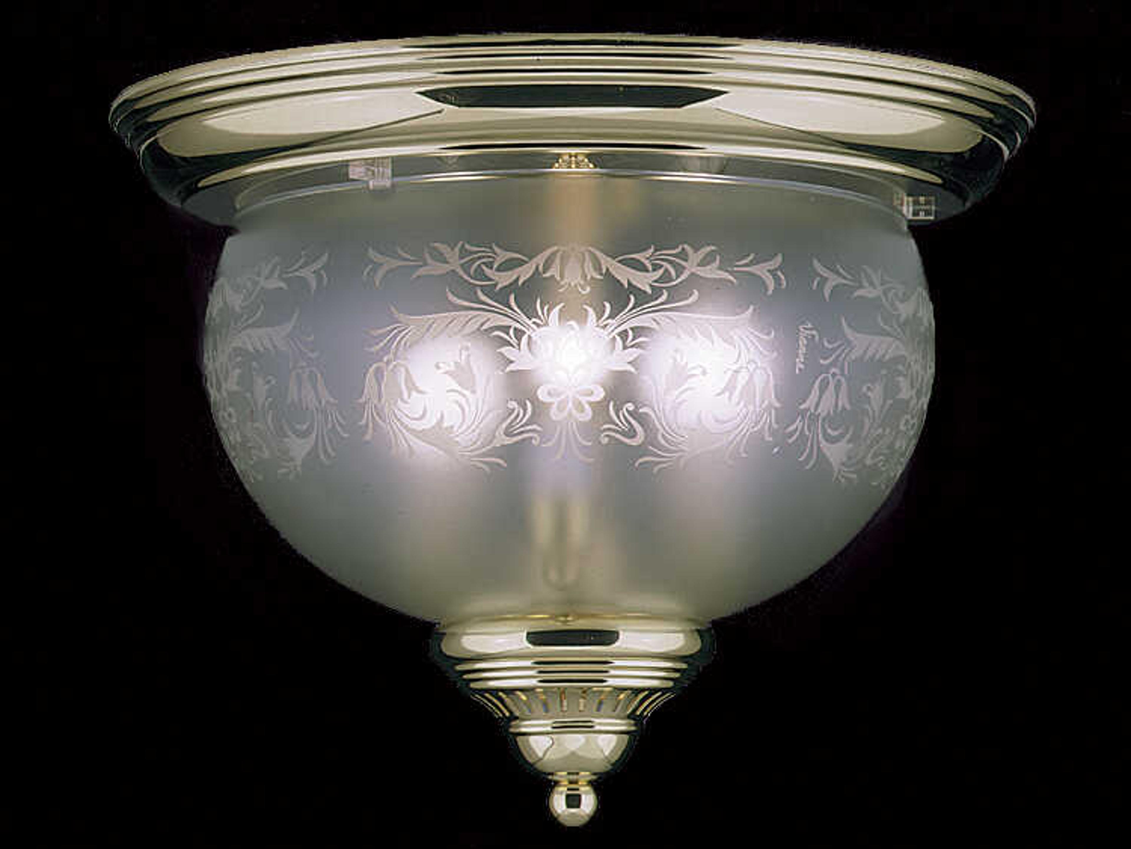 Framburg Chancery 3-Light Polished Brass Glass Bowl Flush Mount