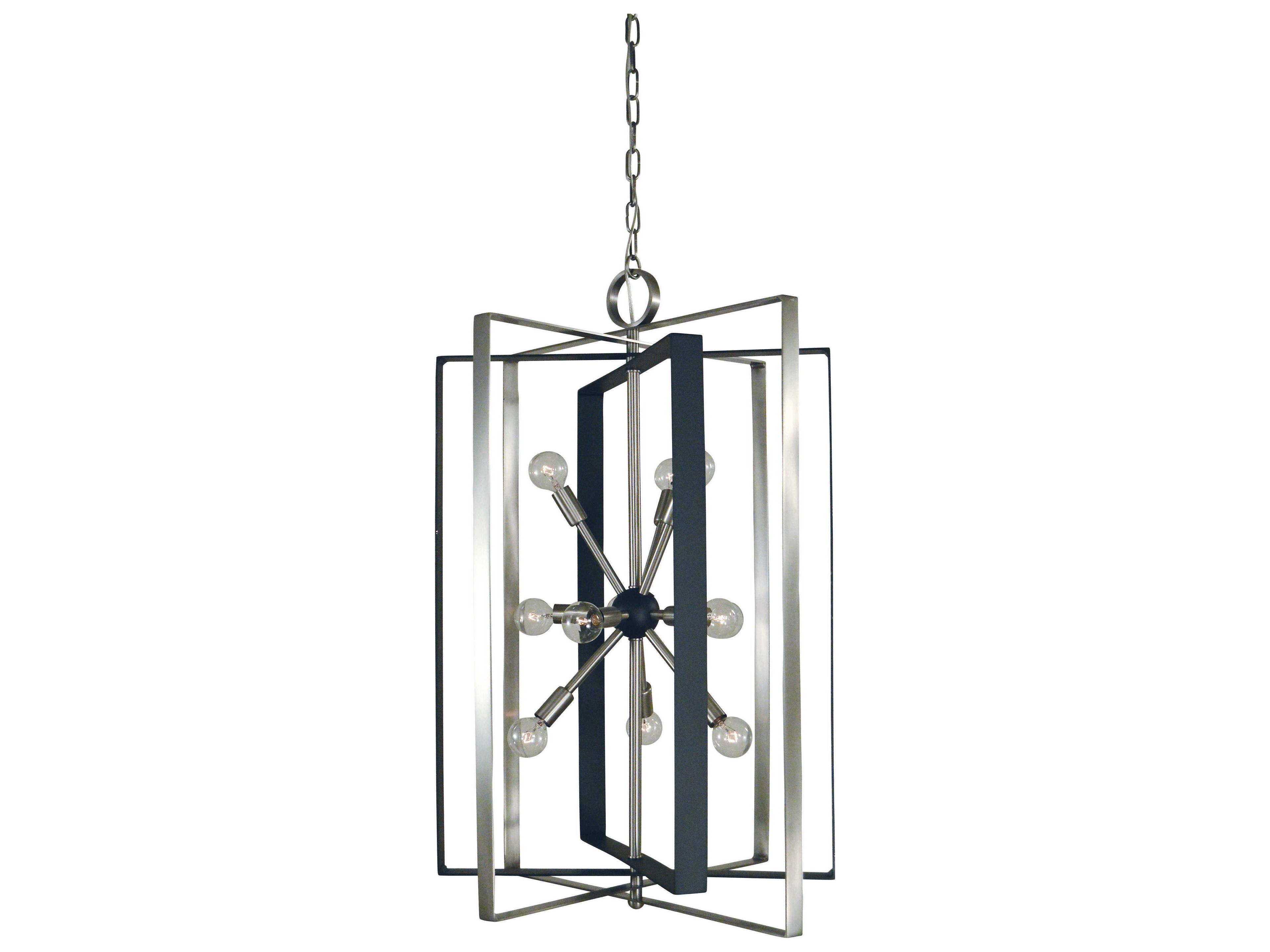 Framburg Interstellar 11-Light Brushed Nickel Matte Black Sputnik Pendant