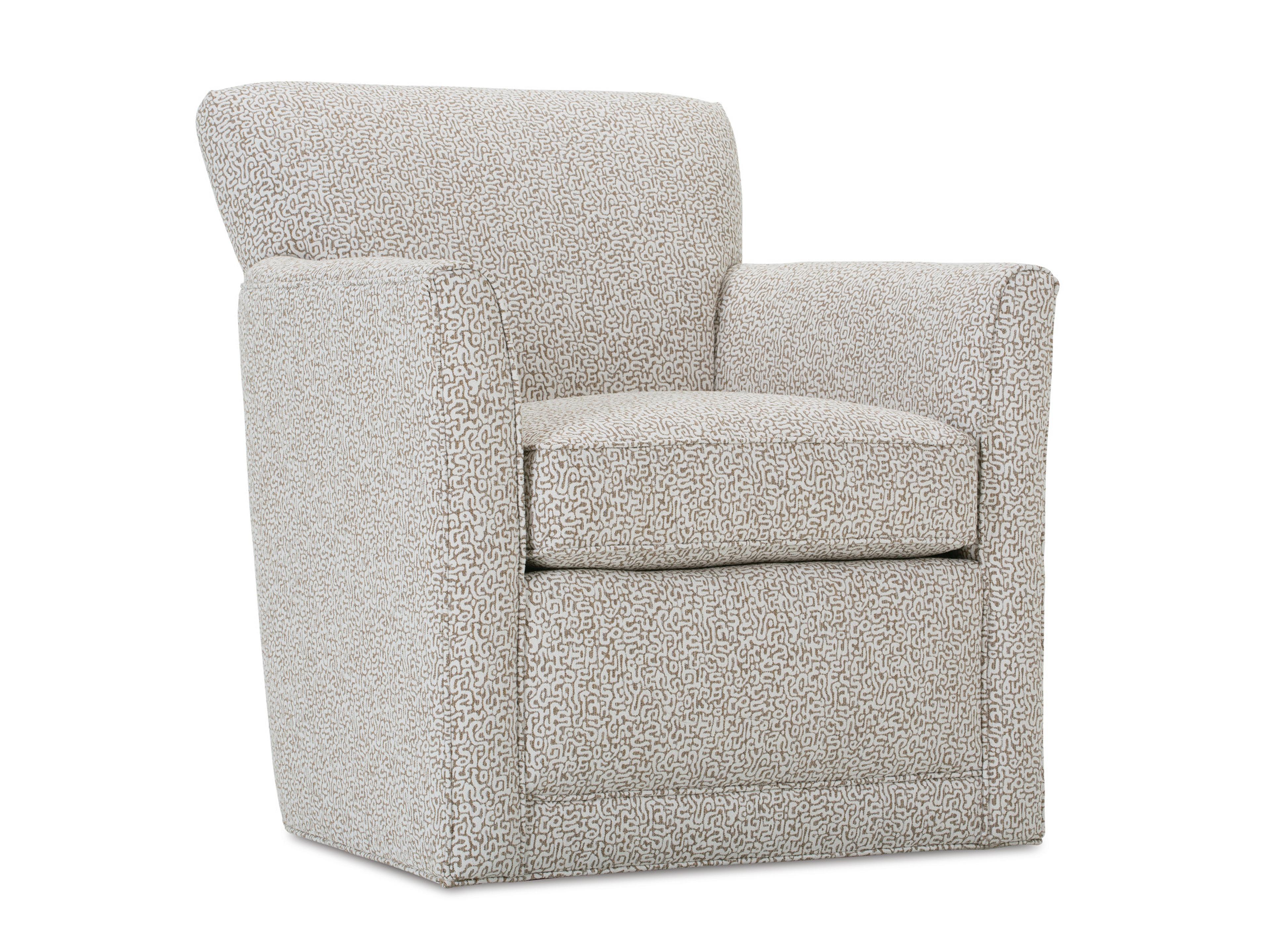 Rowe Times Square Swivel Gray Fabric Accent Chair