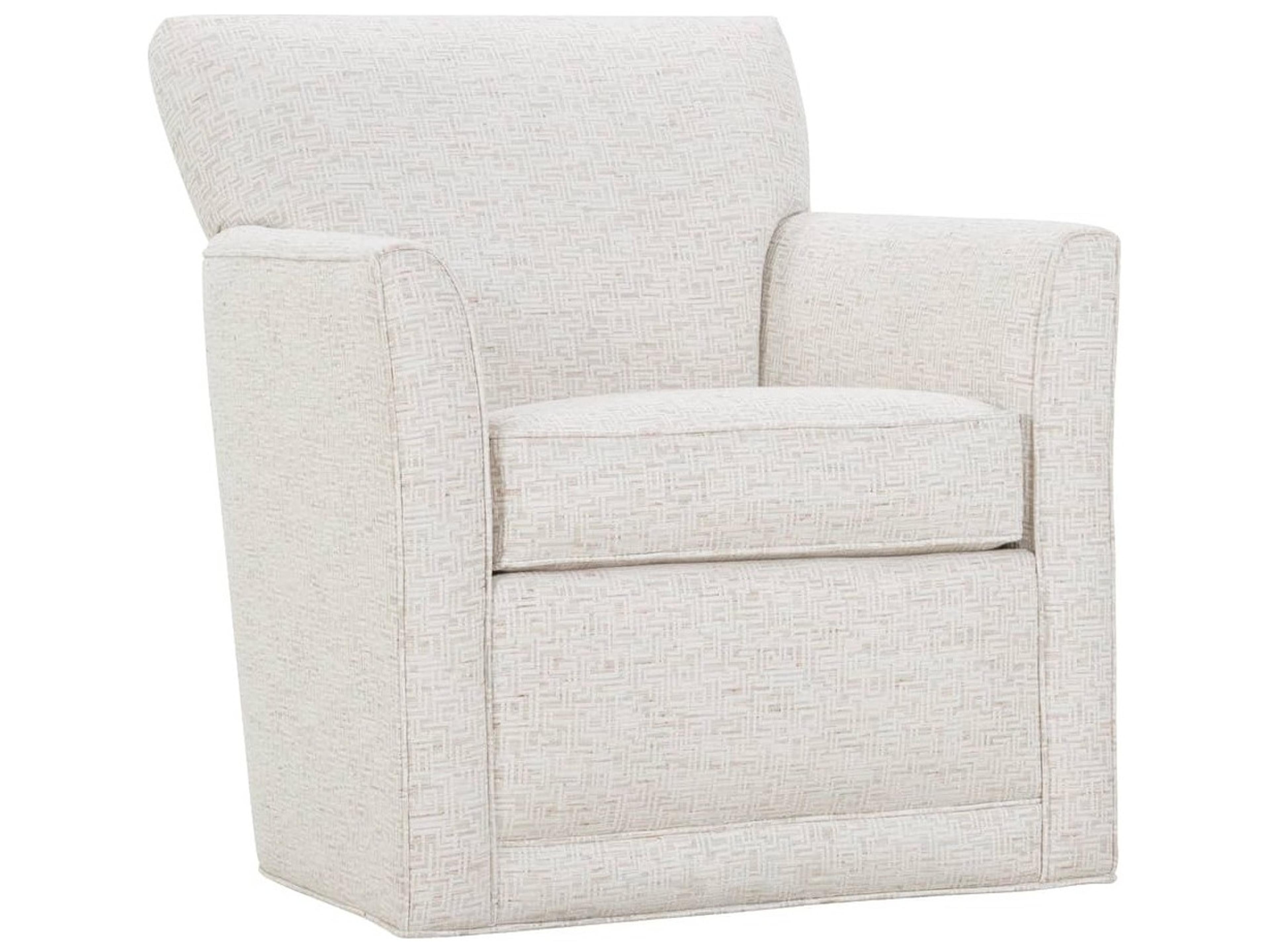 Rowe Times Square Swivel Beige Fabric Accent Swivel Chair