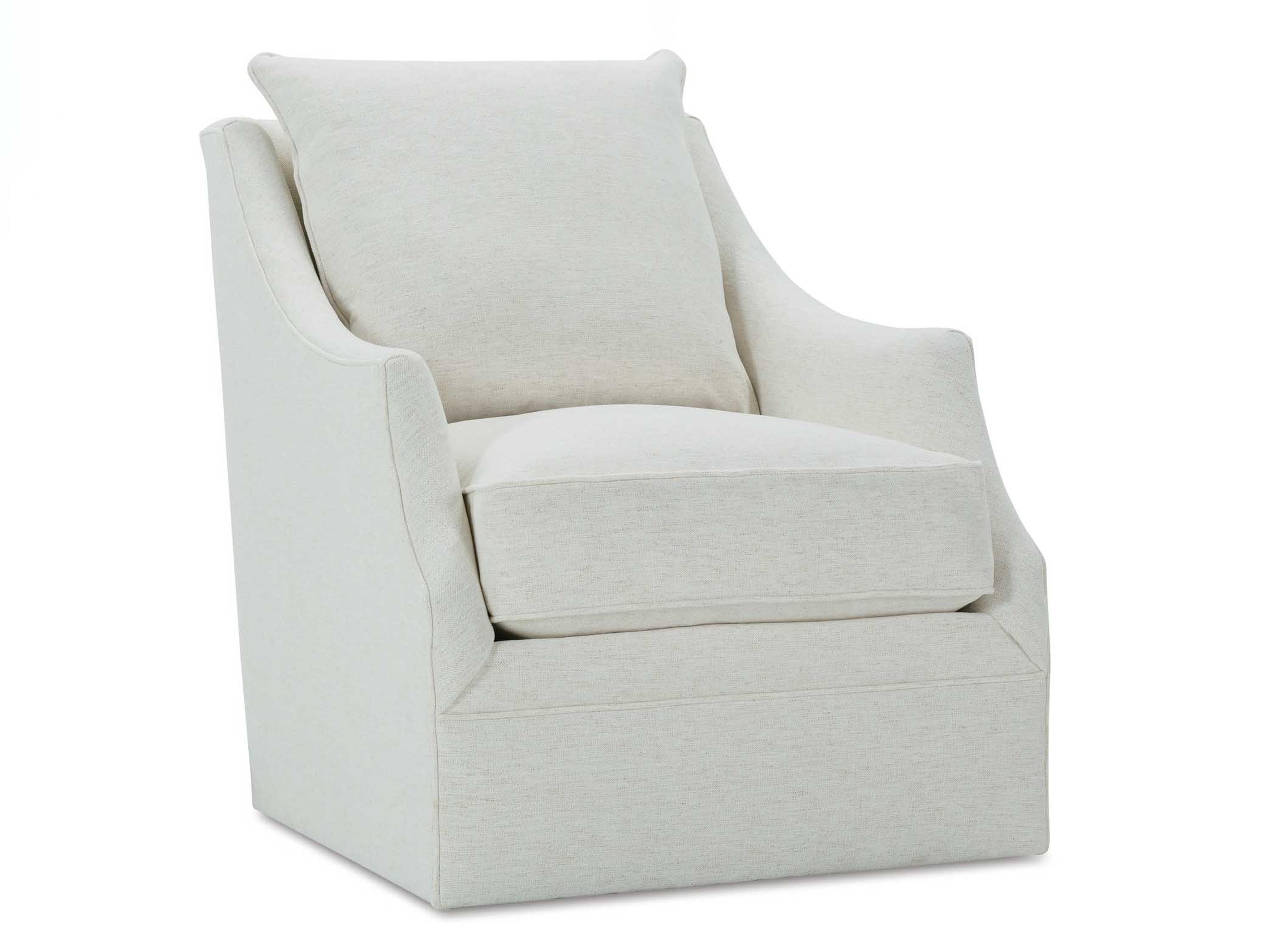 Rowe Kori Swivel White Fabric Accent Chair