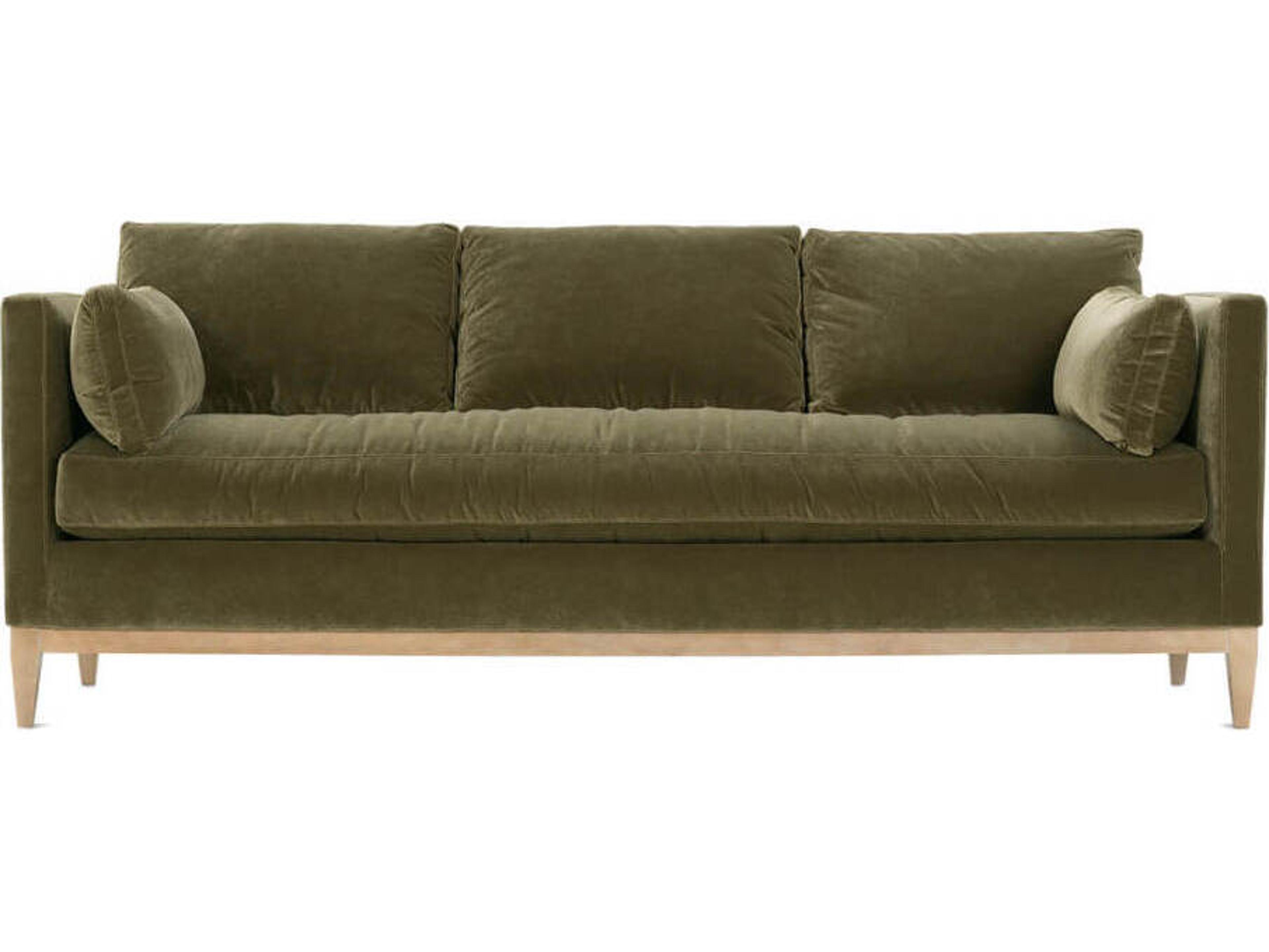 Rowe Leo Washed Oak Green Upholstered Sofa