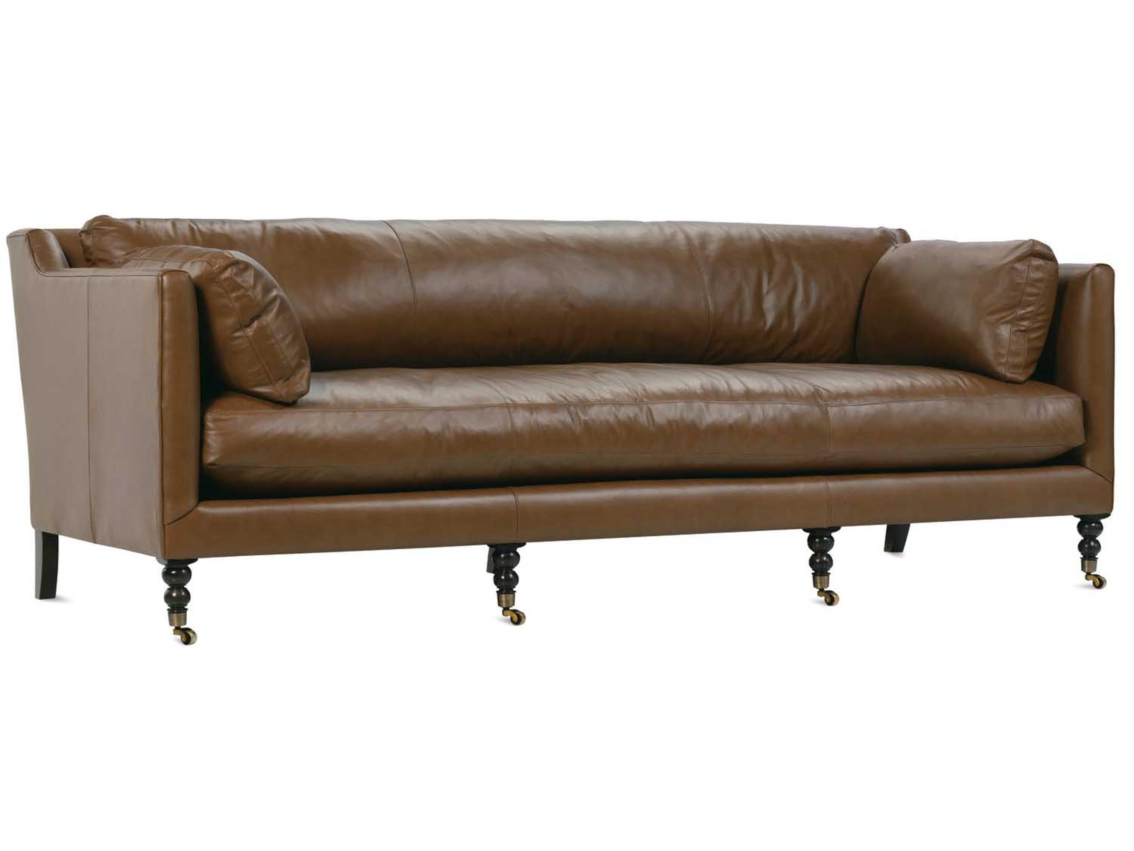 Rowe Madeline Chocolate Brown Leather Sofa