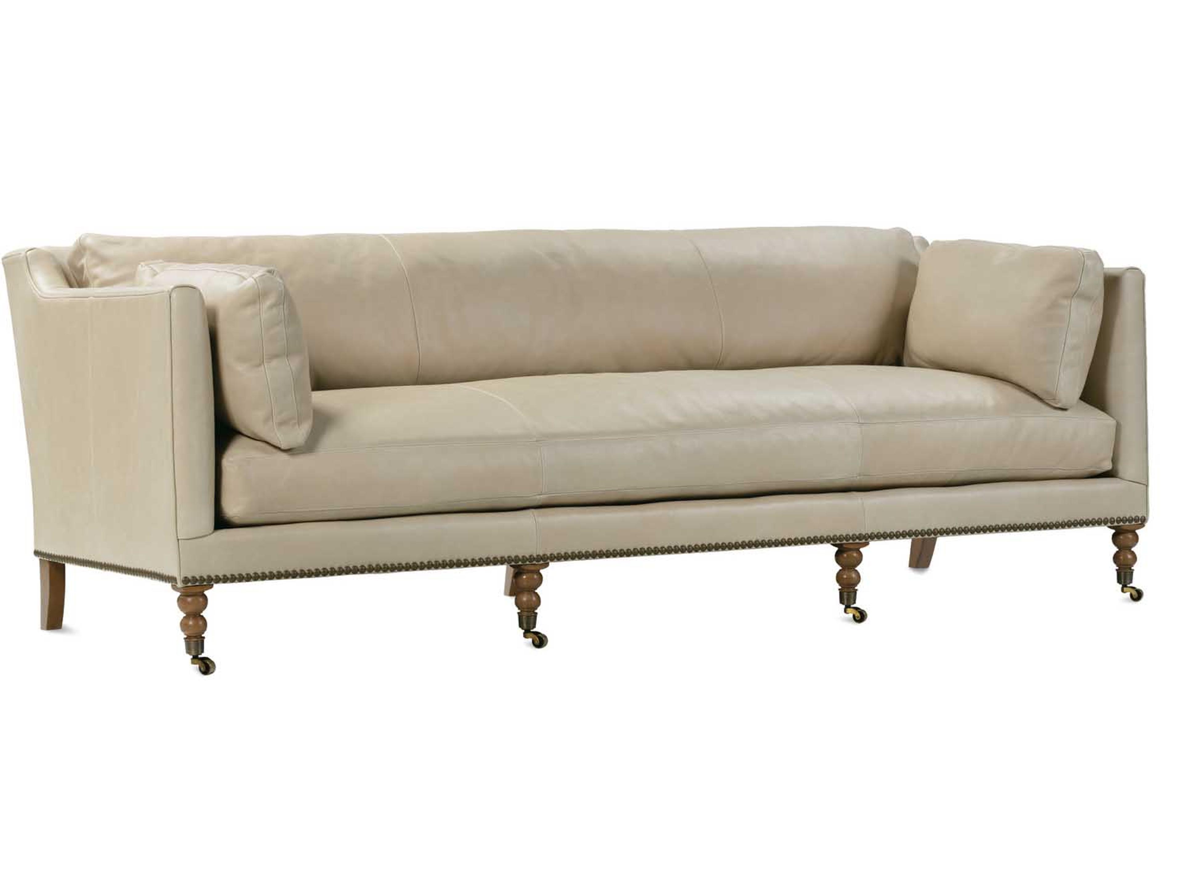 Rowe Madeline Latte Cream Leather Sofa