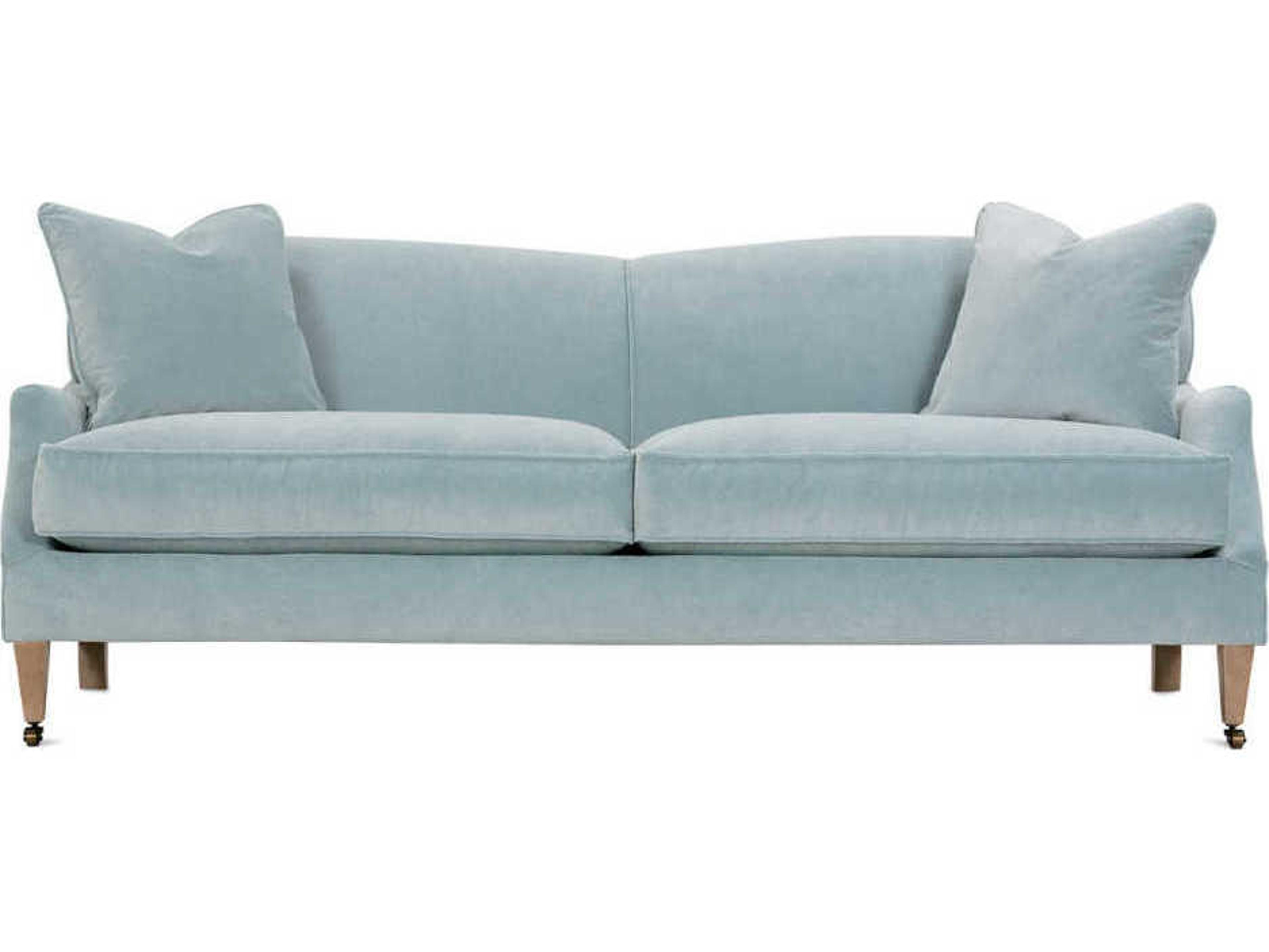 Rowe Marleigh Washed Oak Blue Upholstered Sofa