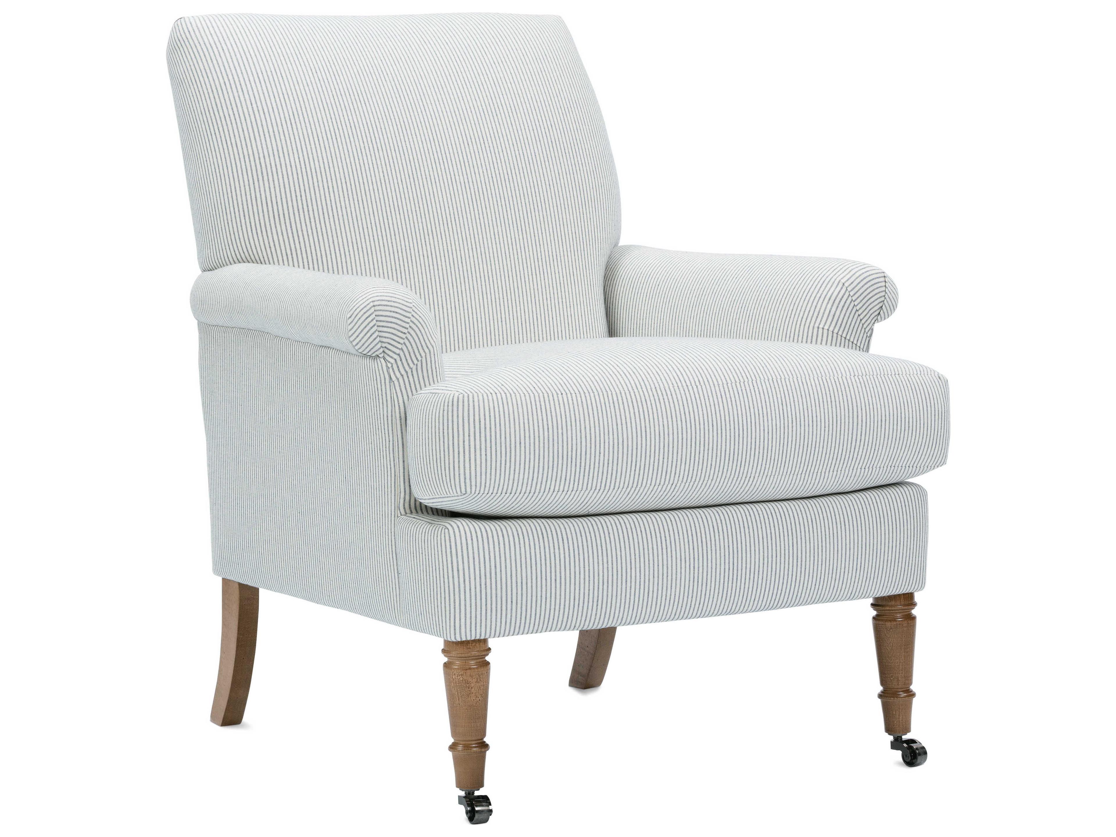 Rowe Hannah Rolling White Fabric Accent Chair