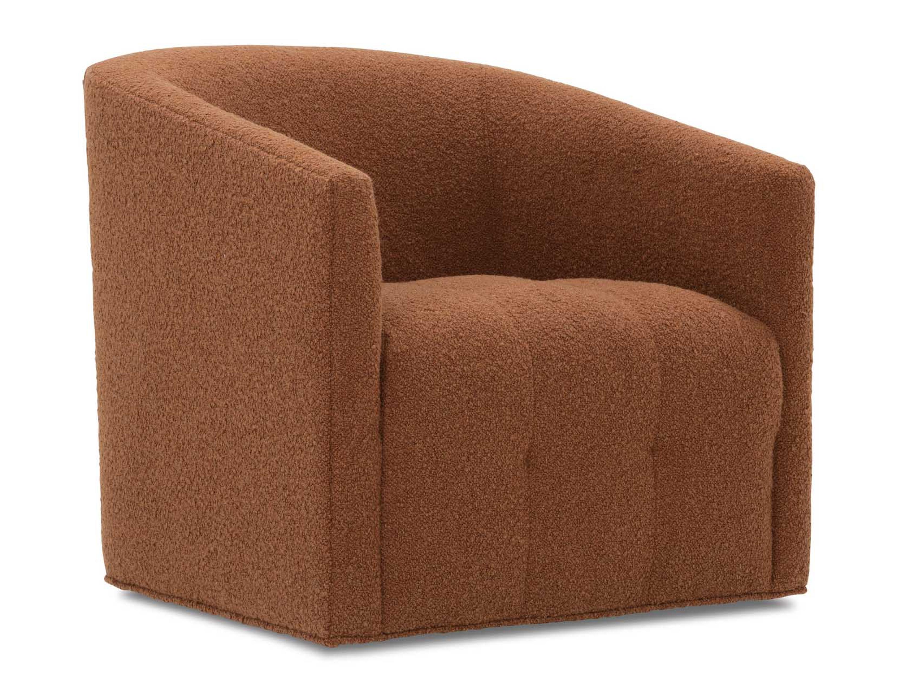 Pate Swivel Brown Fabric Accent Chair
