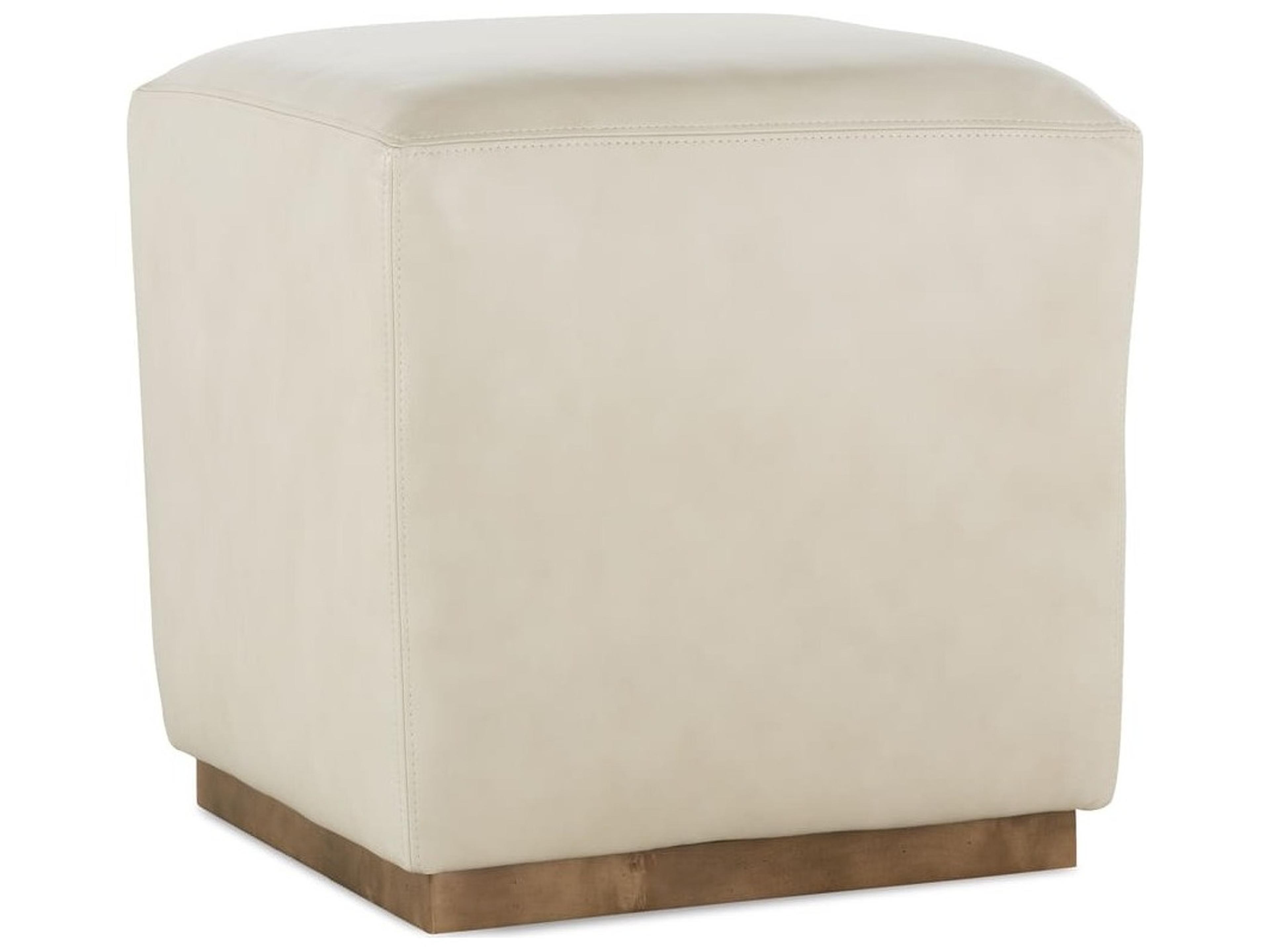 Rowe Dena Cream Leather Ottoman