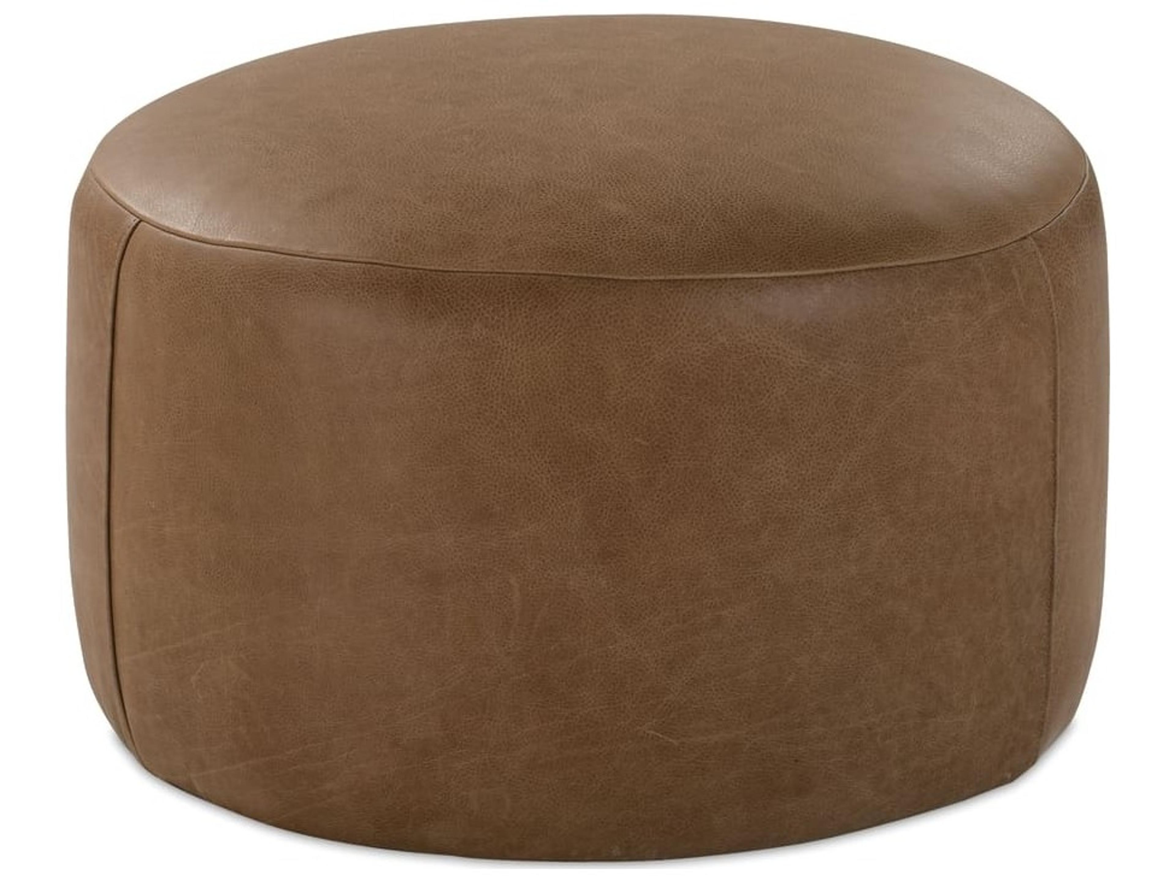 Rowe Nugget Brown Leather Ottoman
